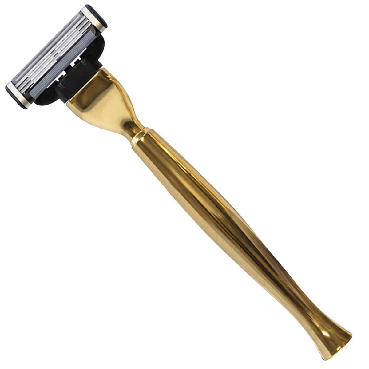Italian Gold-Plated Chrome Shaving Set & Mach3-Compatible Razor