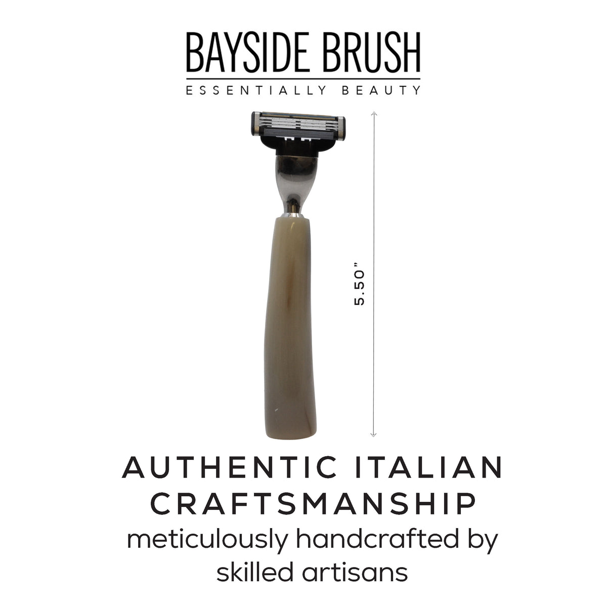 Italian Horn Resin Shaving Set & Mach3-Compatible Razor