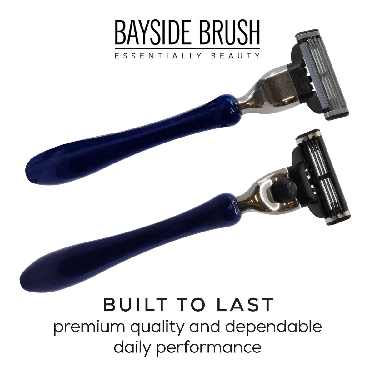 Italian Blue Resin Shaving Set & Mach3-Compatible Razor