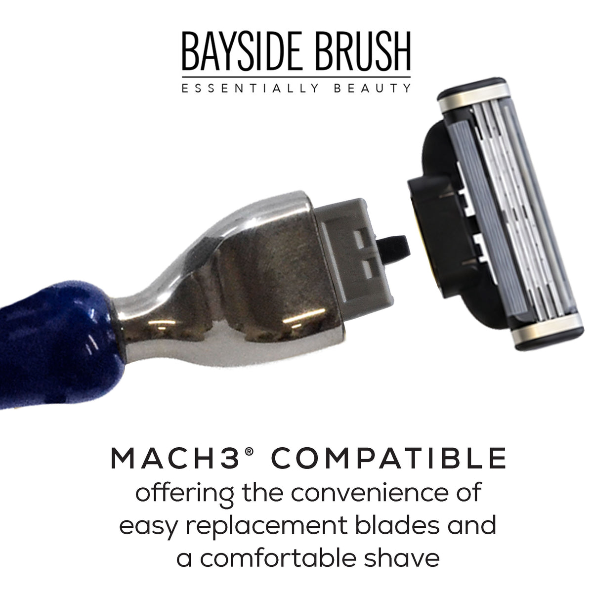 Italian Blue Resin Shaving Set & Mach3-Compatible Razor