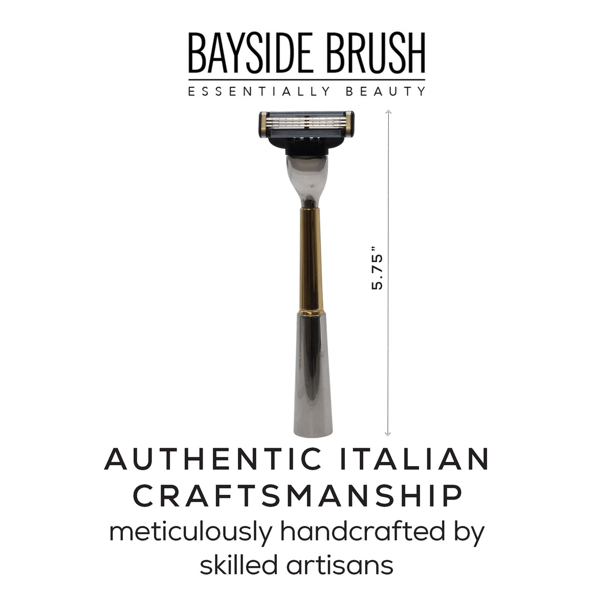 Italian Gold & Silver Chrome Shaving Set & Mach3-Compatible Razor
