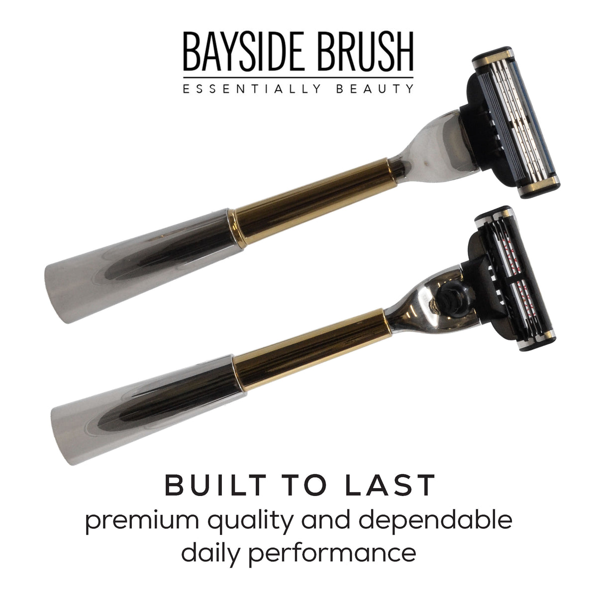 Italian Gold & Silver Chrome Shaving Set & Mach3-Compatible Razor