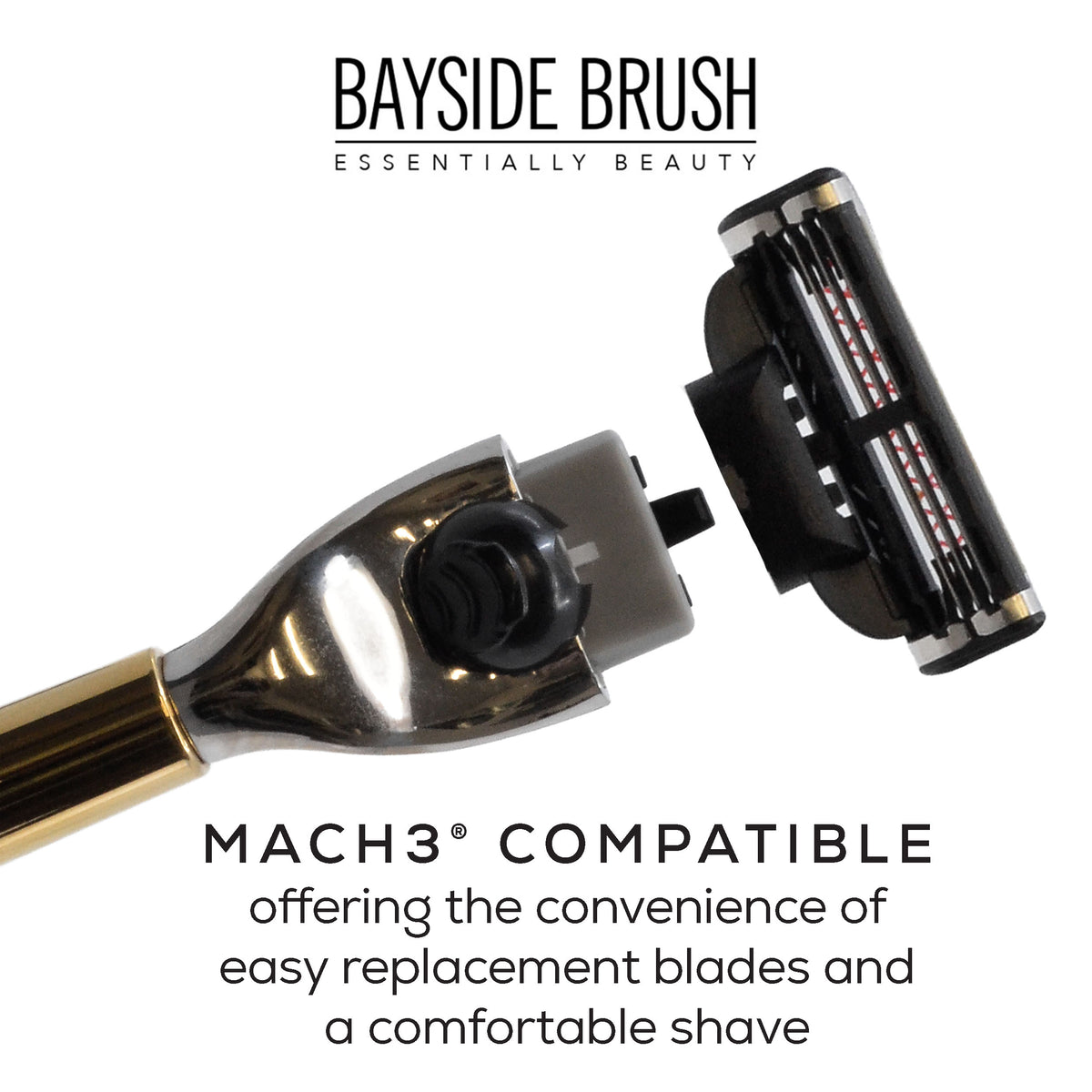 Italian Gold & Silver Chrome Shaving Set & Mach3-Compatible Razor