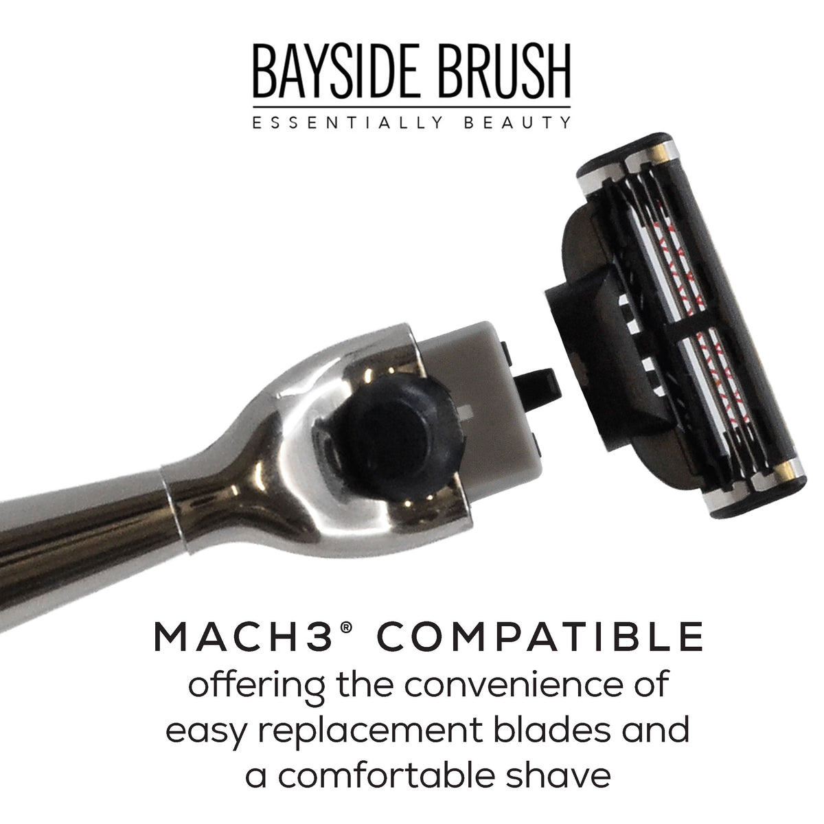 Italian Ivory & Silver Chrome Mach3-Compatible Razor