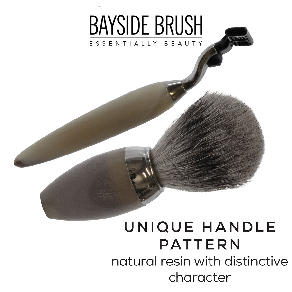Italian Horn Resin 3-Piece Shaving Set