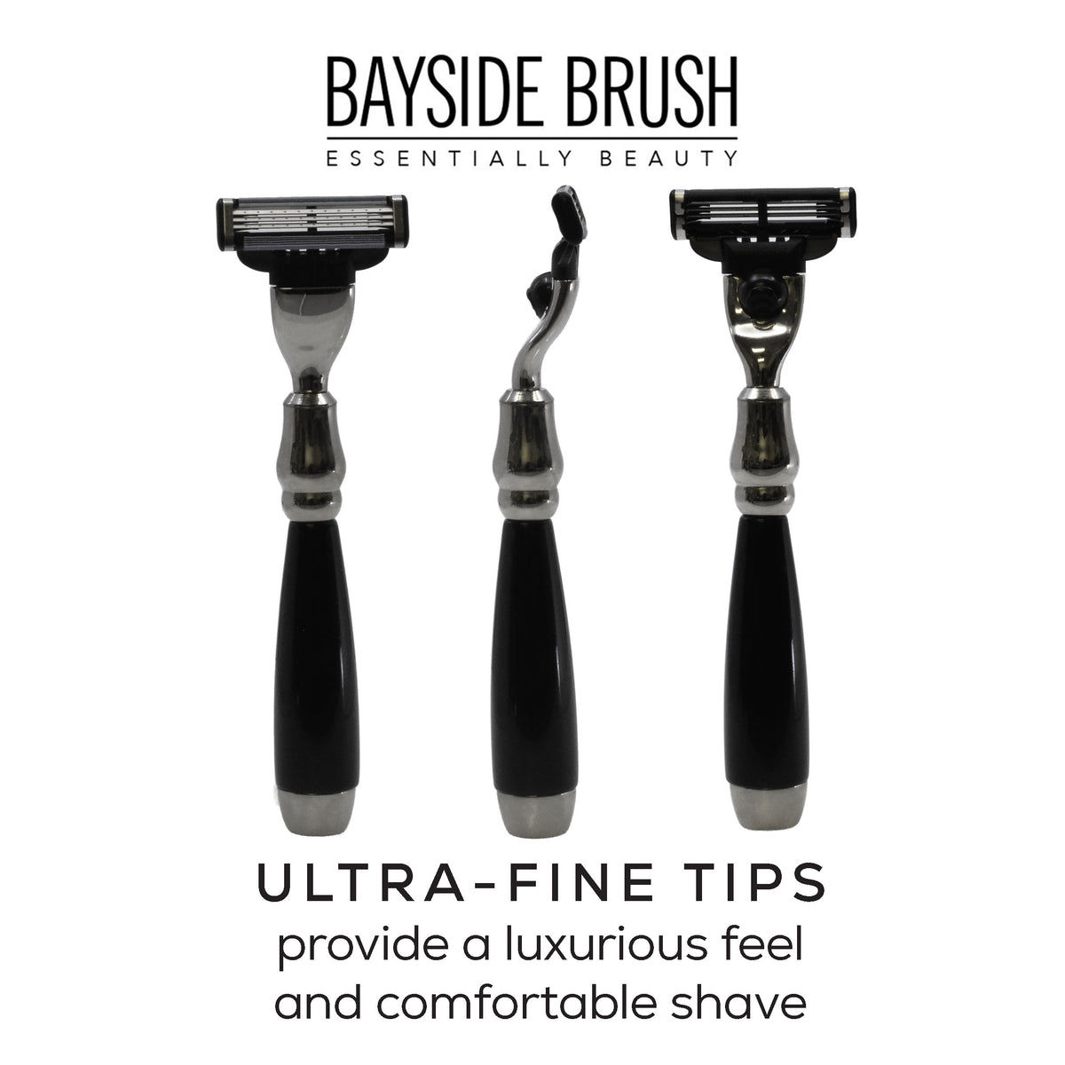 Italian Black Resin 3-Piece Shaving Set