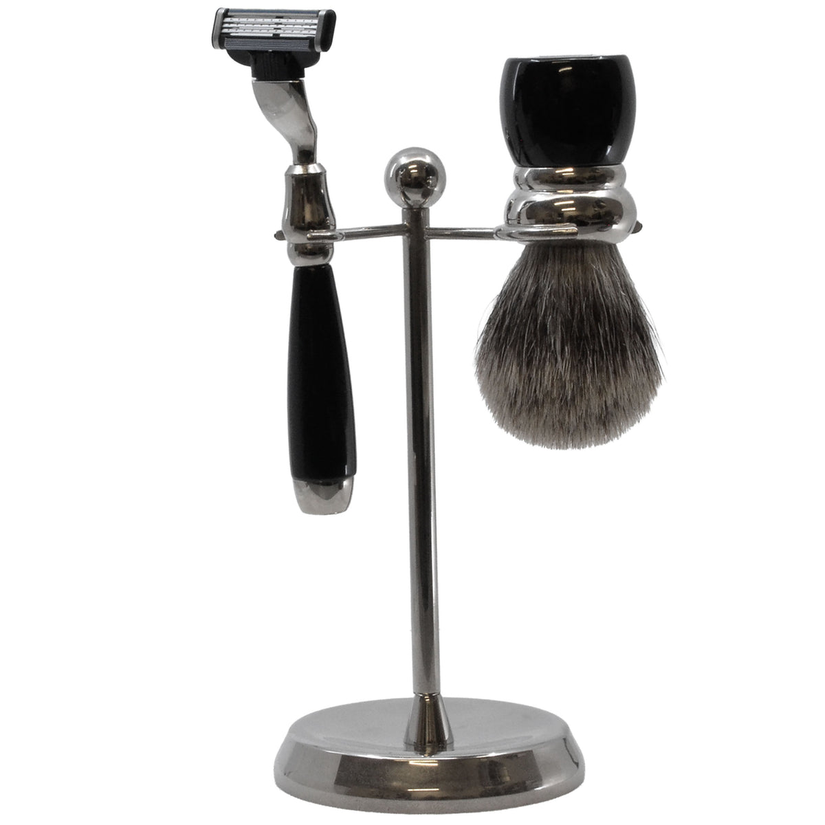 Italian Black Resin 3-Piece Shaving Set