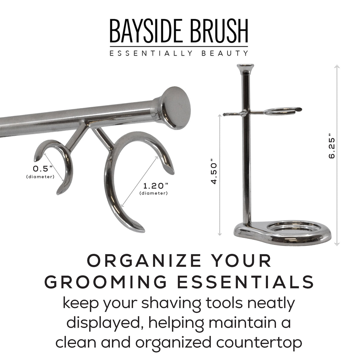 Chrome Razor & Brush Stand