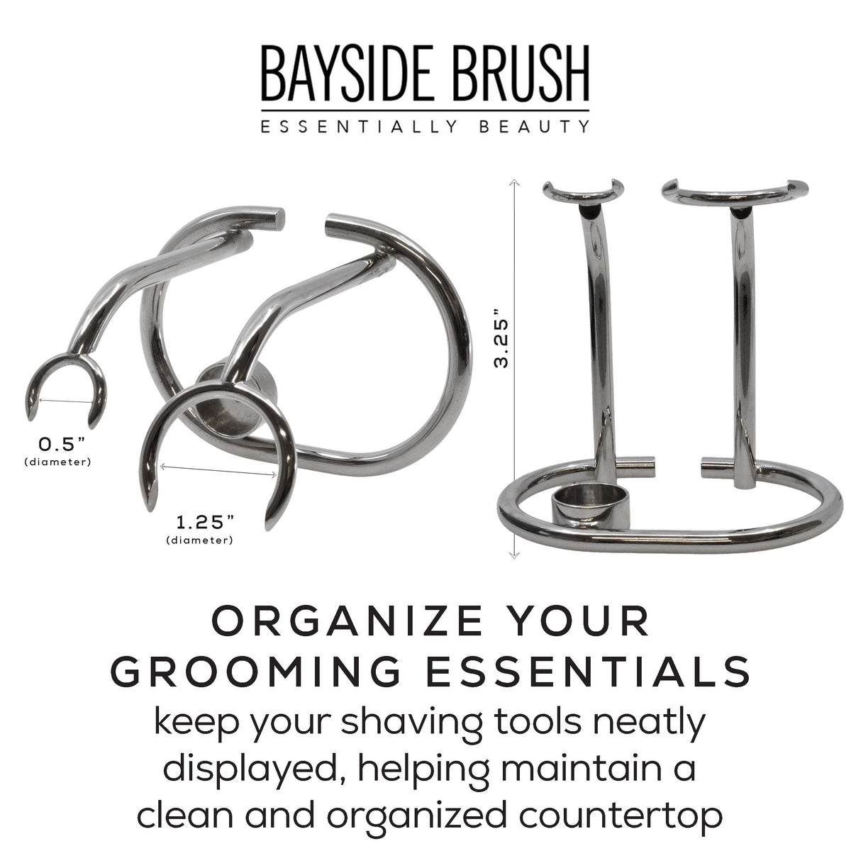 Chrome Razor & Brush Stand