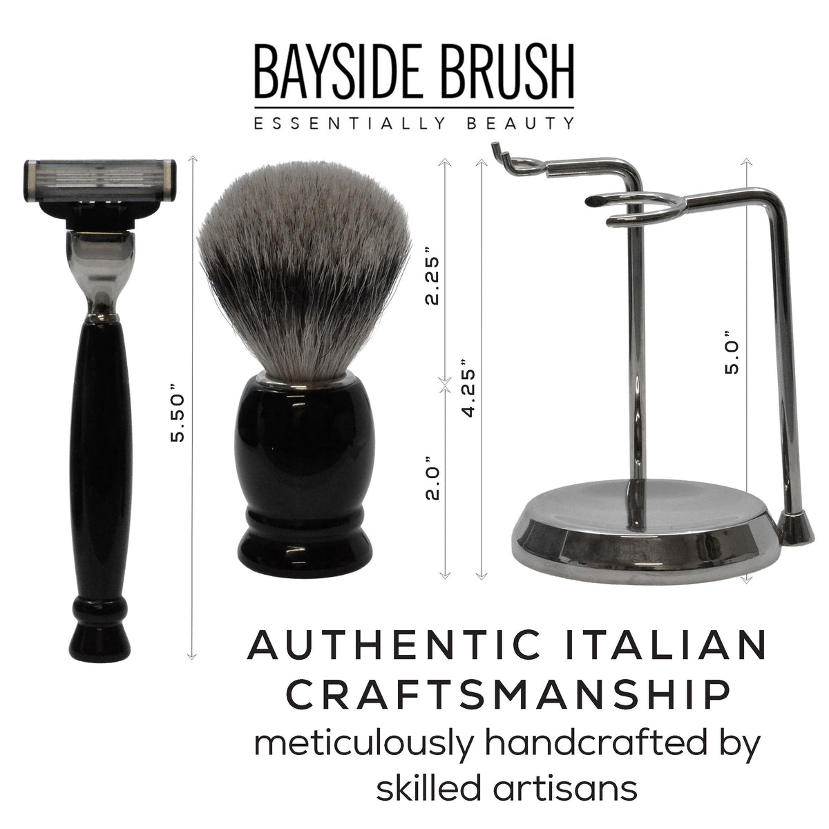 Italian Resin Shaving Set & Mach3-Compatible Razor - Demidoff