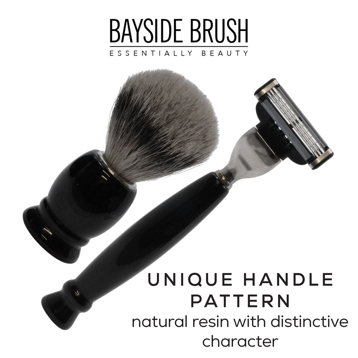 Italian Resin Shaving Set & Mach3-Compatible Razor - Demidoff
