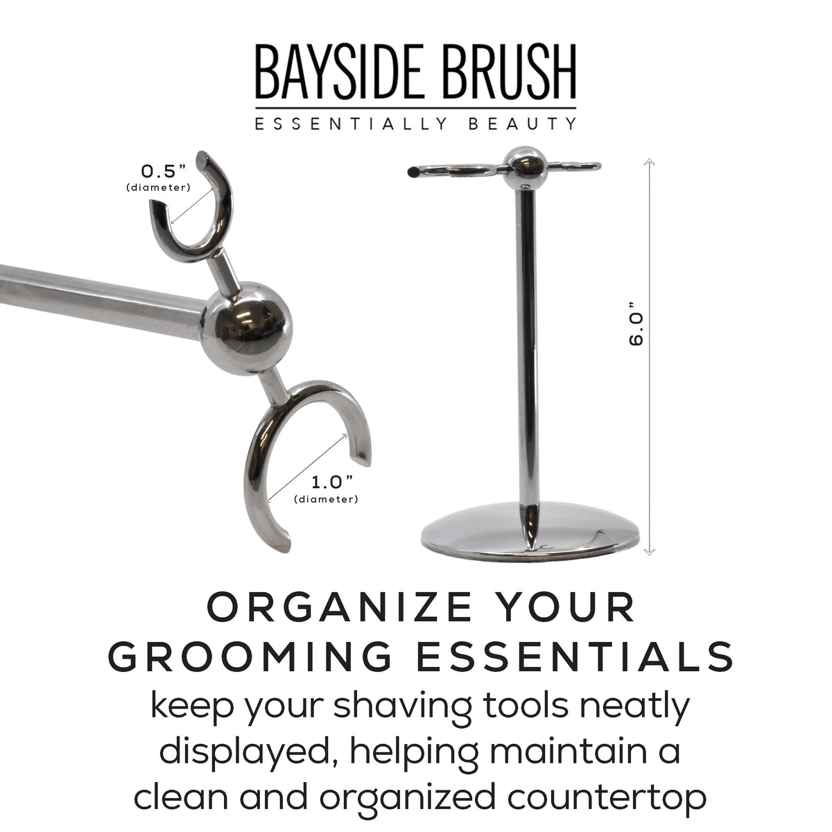 Chrome Razor & Brush Stand