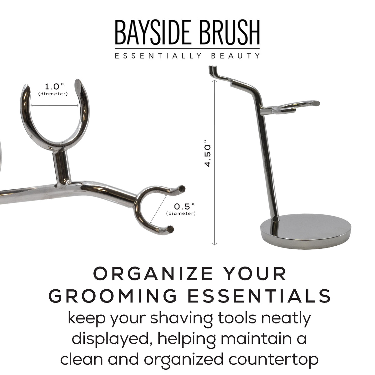Chrome Razor & Brush Stand