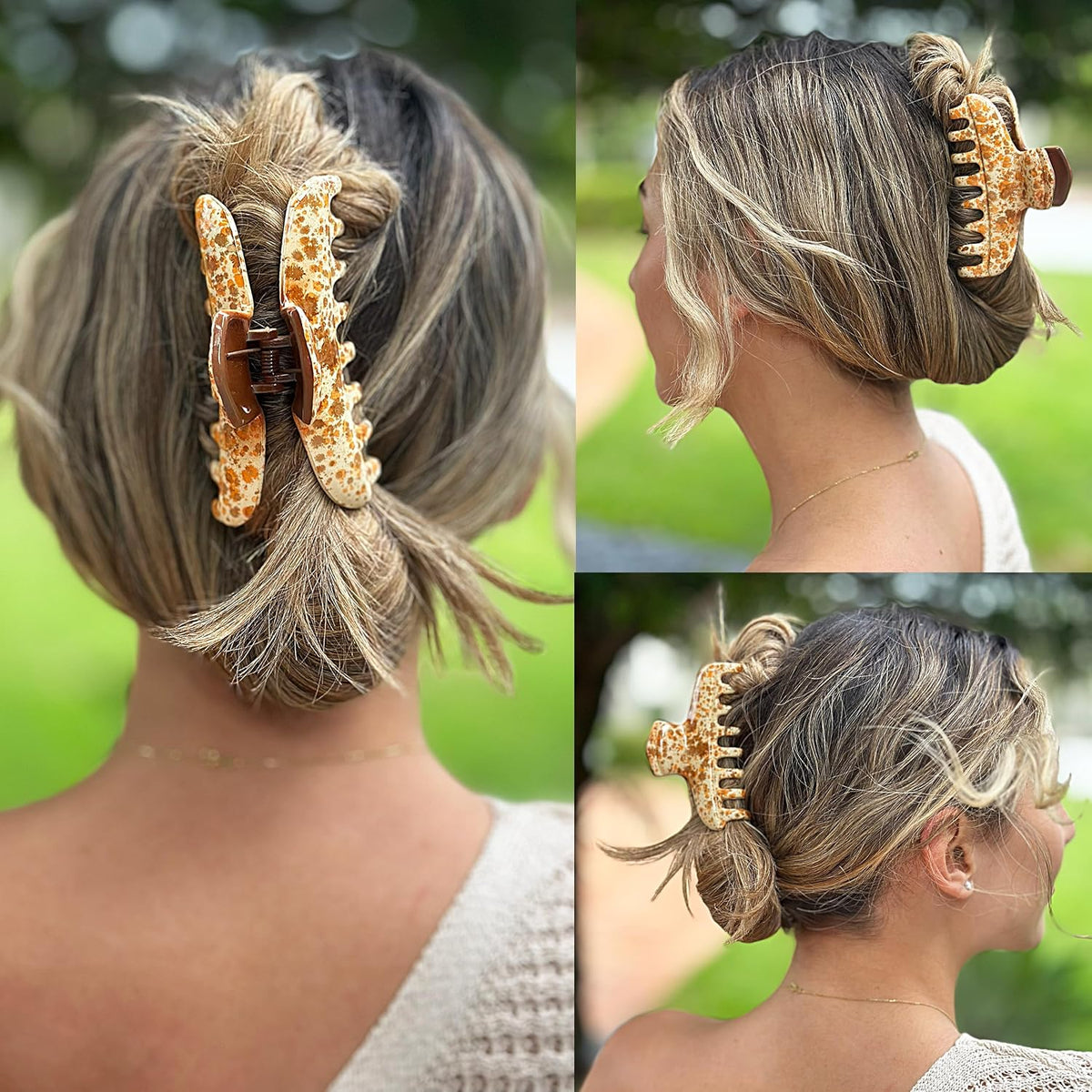 Hand Painted Volume Hair Clip - Monet