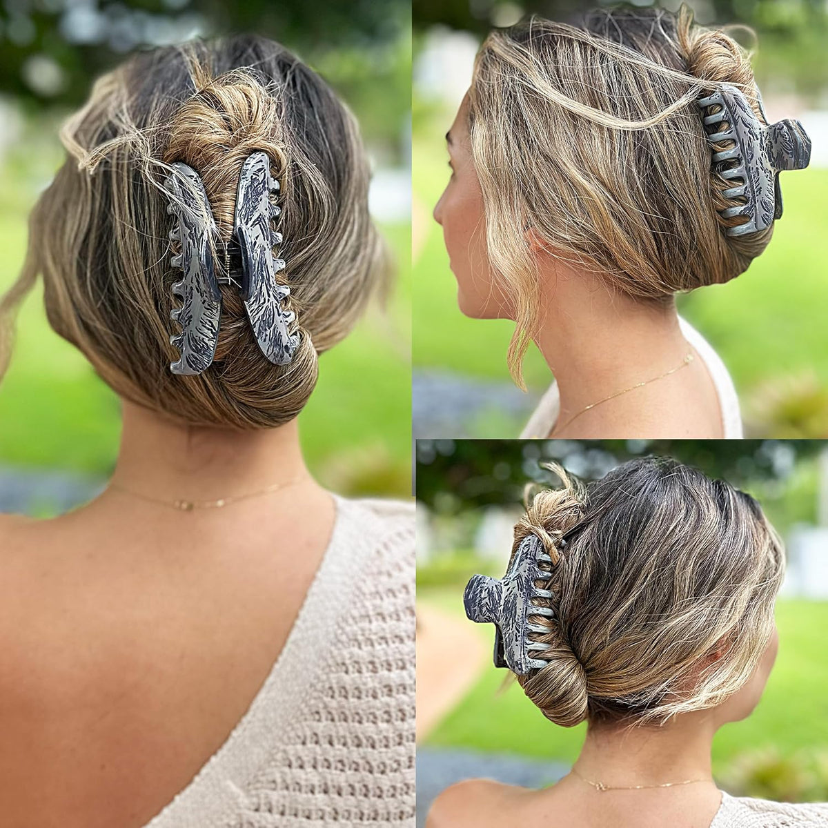 Hand Painted Volume Hair Clip - Monet
