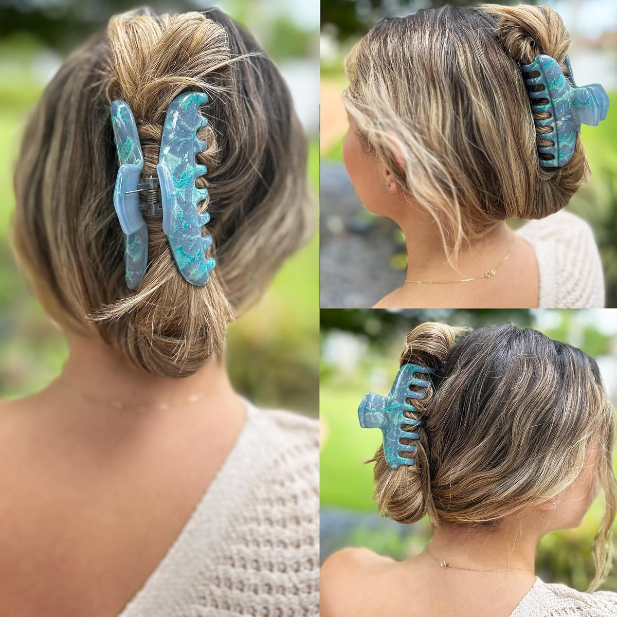 Hand Painted Volume Hair Clip - Monet
