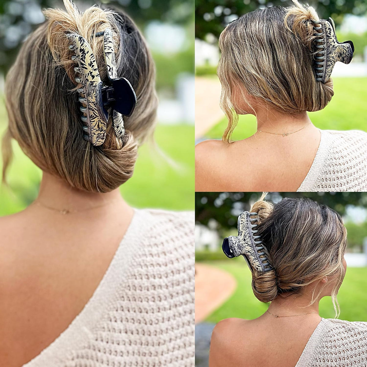 Hand Painted Volume Hair Clip - Monet