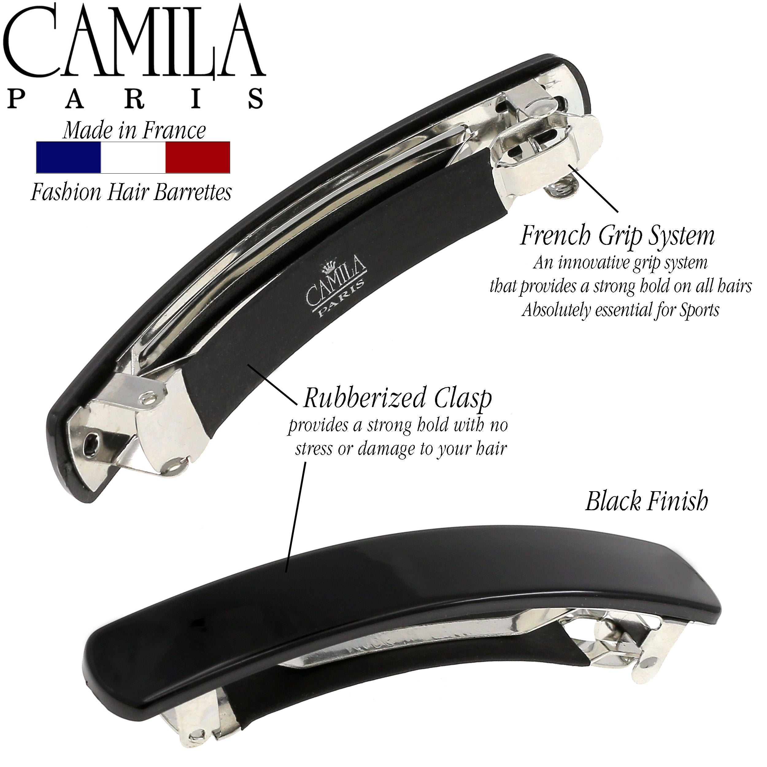 775 / CARITA / PETITE BARRETTE PLATE A POMPON 775 / CARITA / PETITE BARRETTE PLATE A POMPON