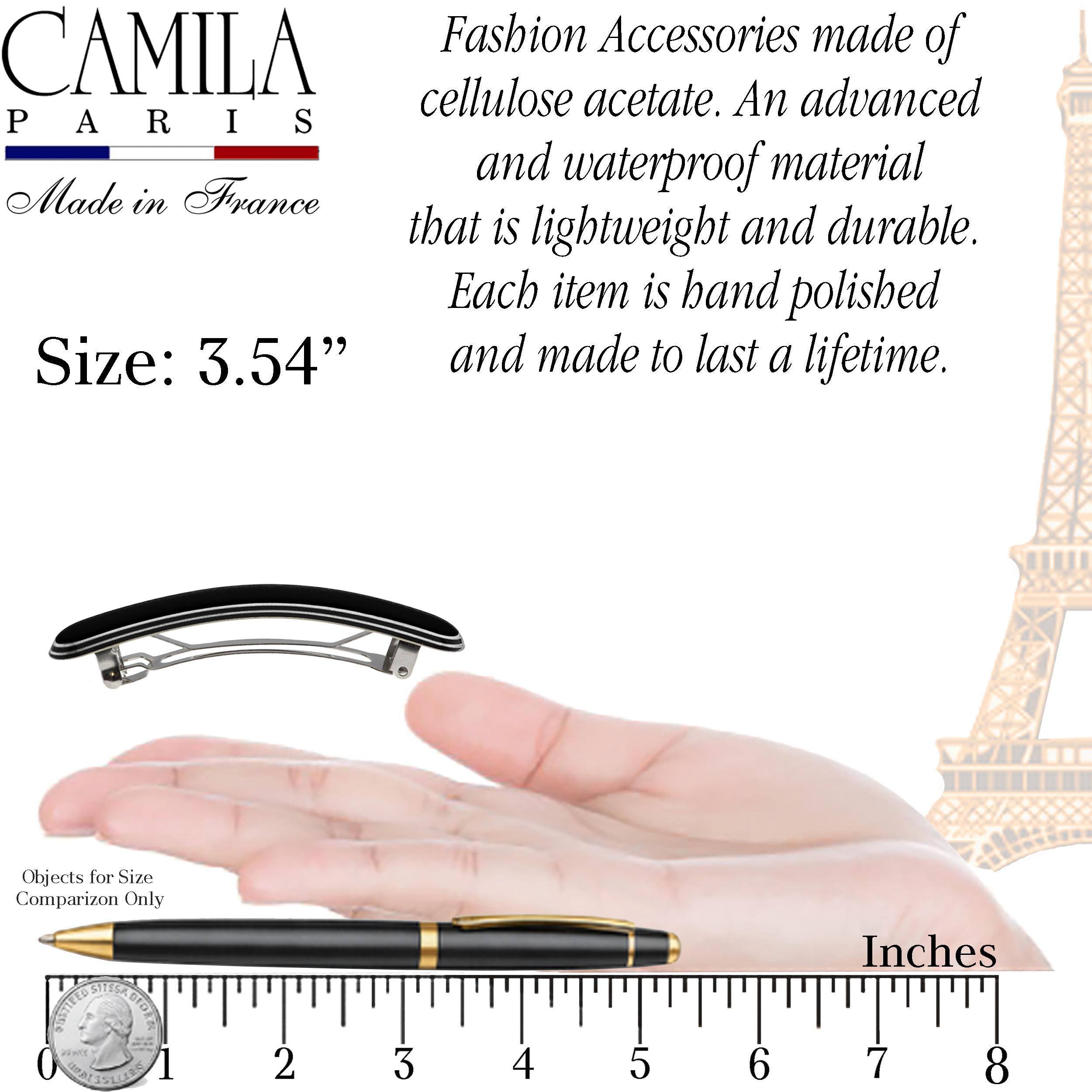 Handmade Automatic Barrette - Colette