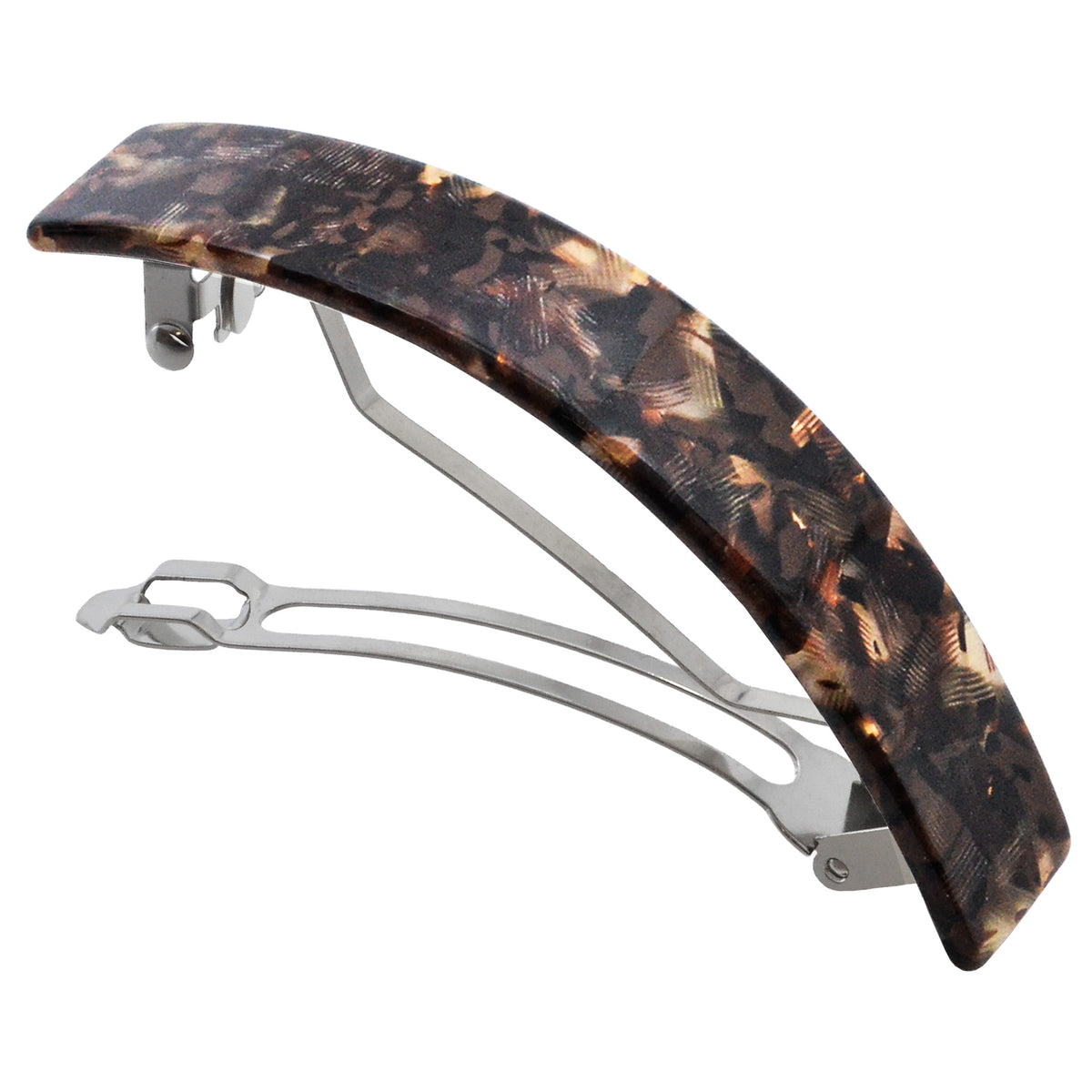 French Handmade Cellulose Acetate Hair Barrette - Marbre