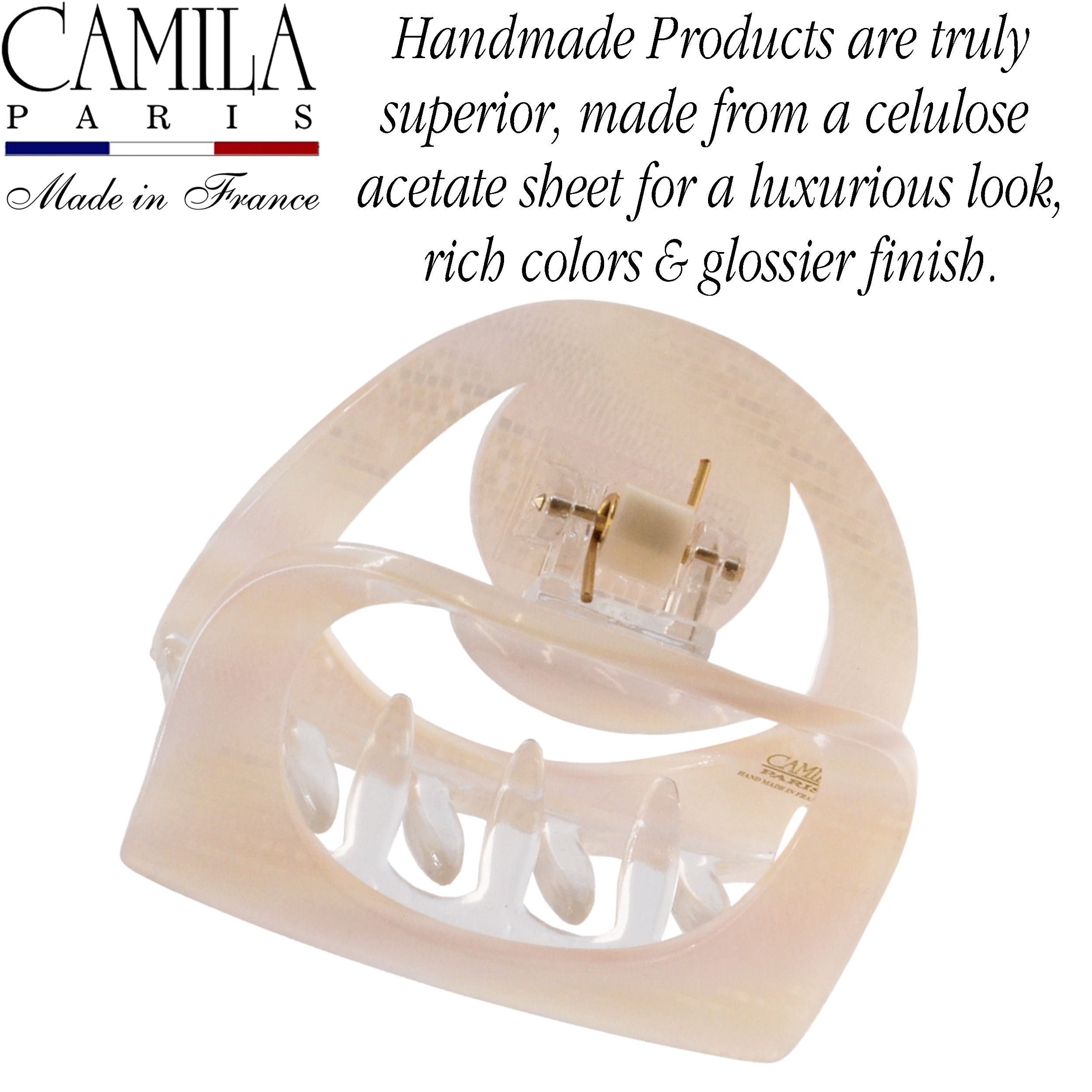 Camila Paris Handmade Medium Spring Cover Flat Tooth Hair Clip