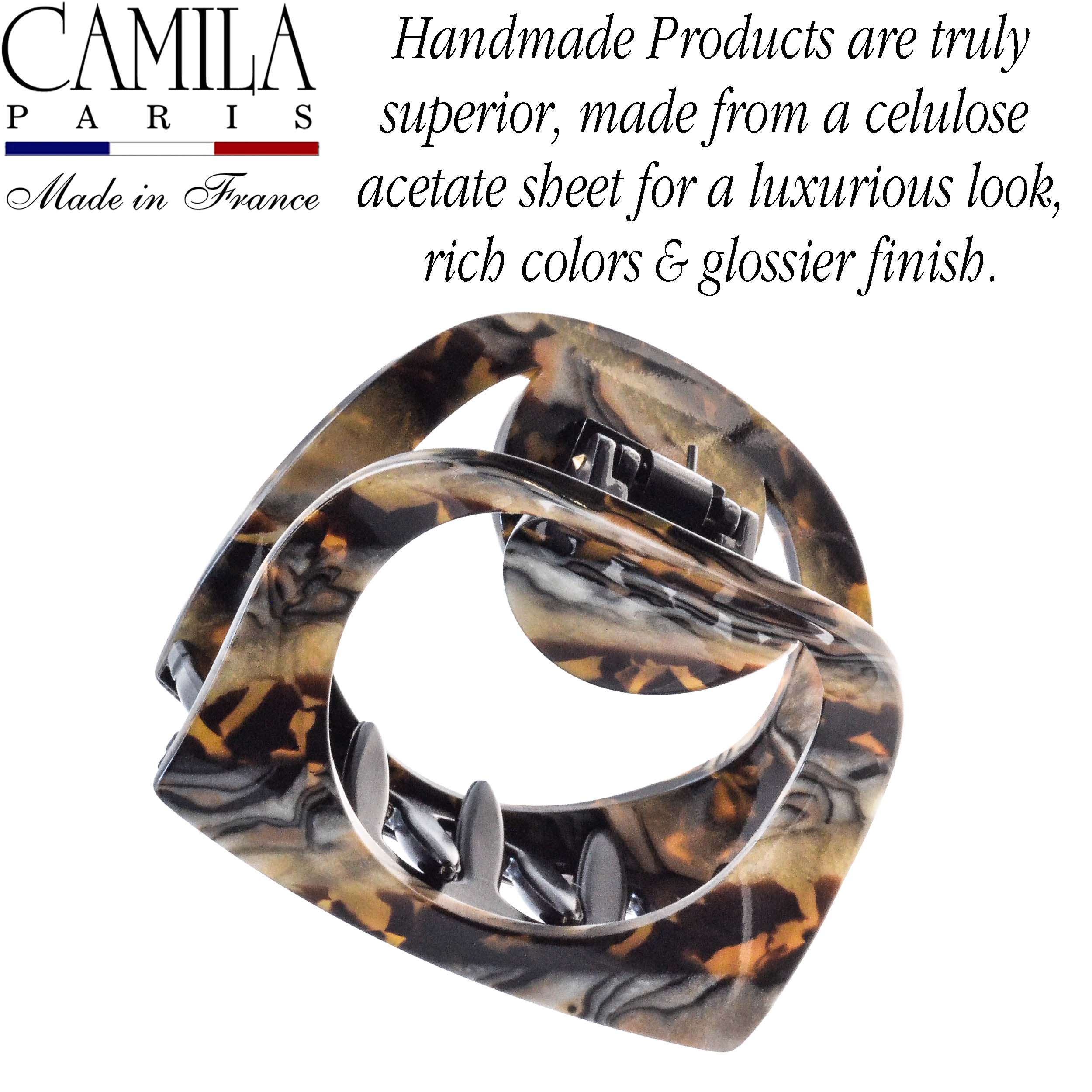 Camila Paris Handmade Medium Spring Cover Flat Tooth Hair Clip