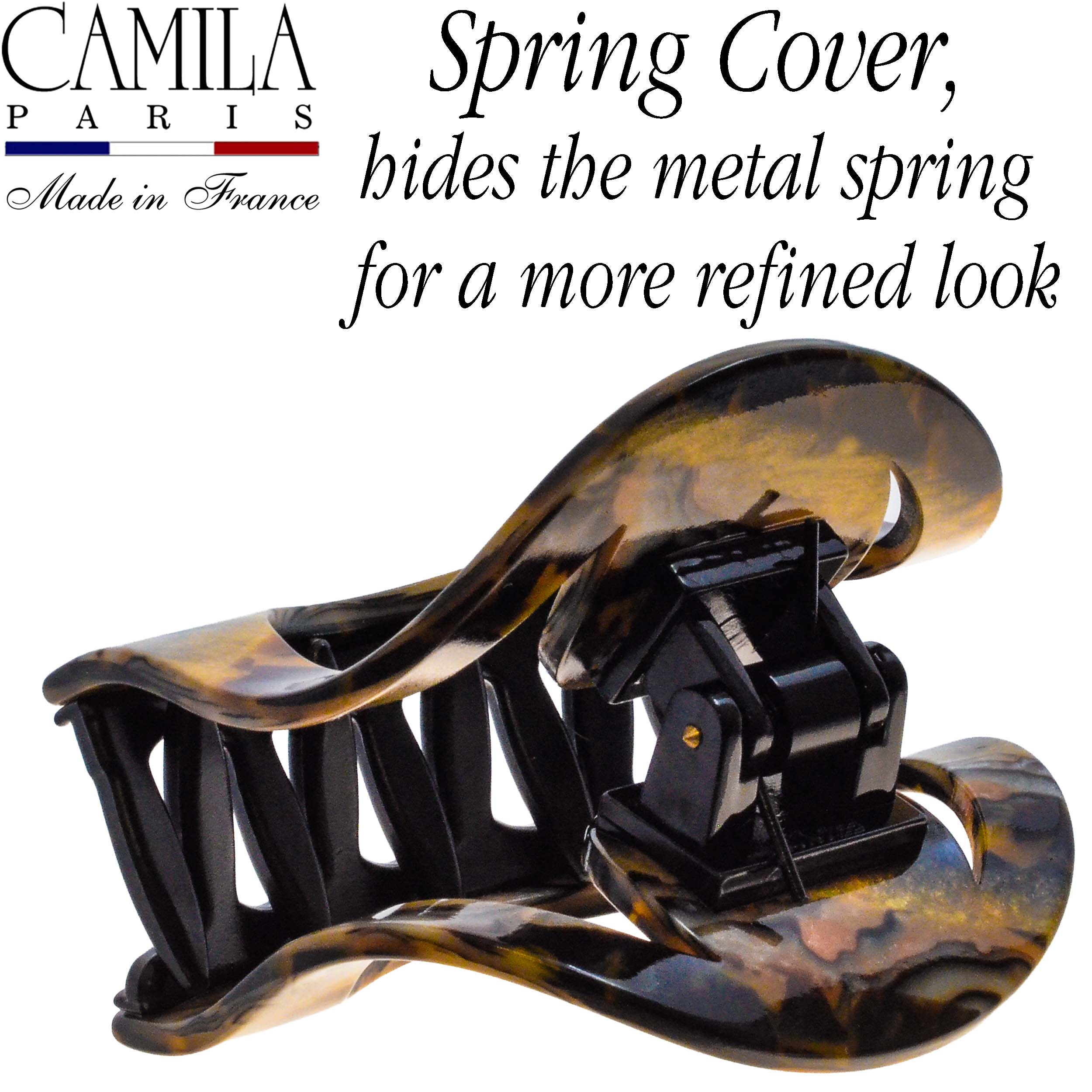 Camila Paris Handmade Medium Spring Cover Flat Tooth Hair Clip