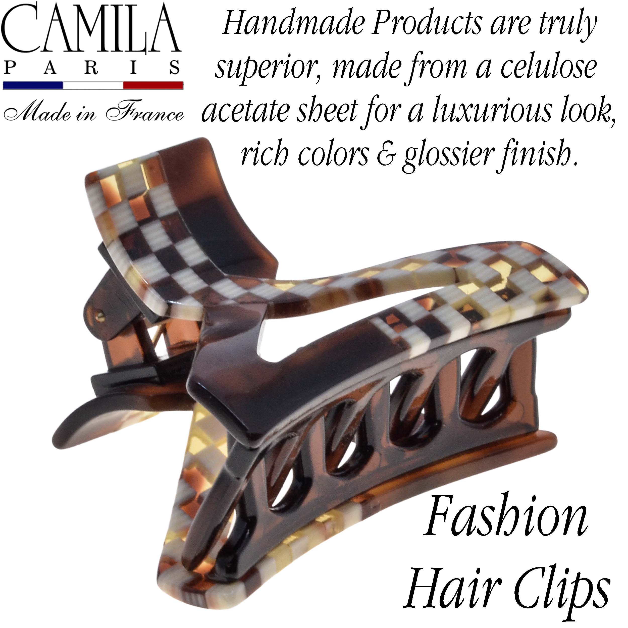 Handmade Flat Tooth Spring Cover Hair Clip - Colibri