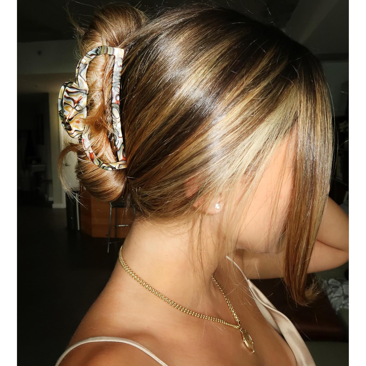 Large Cutout Volume Handmade Hair Clip 4.25"
