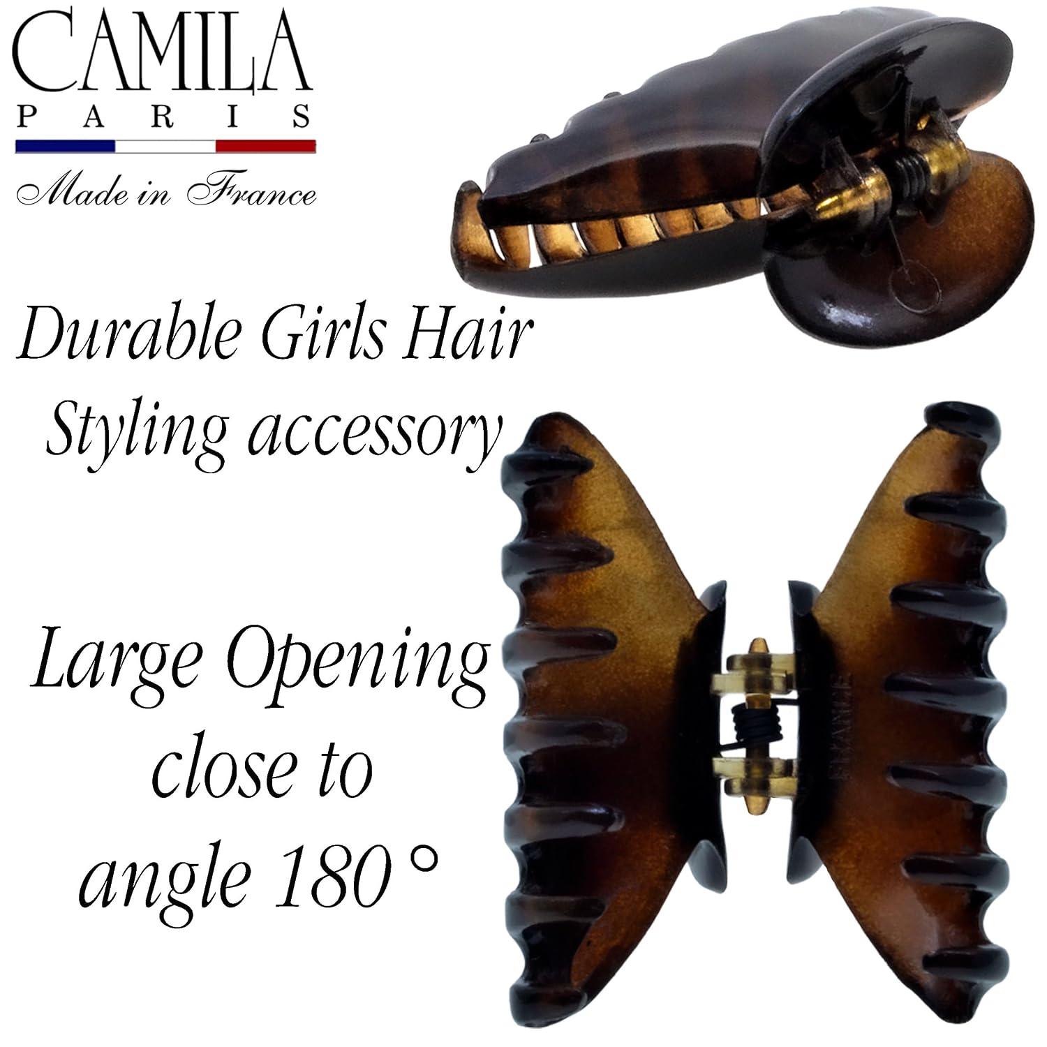 Camila Paris French Mini Jaw Claw Clip for Women, 1.5", Set of 2