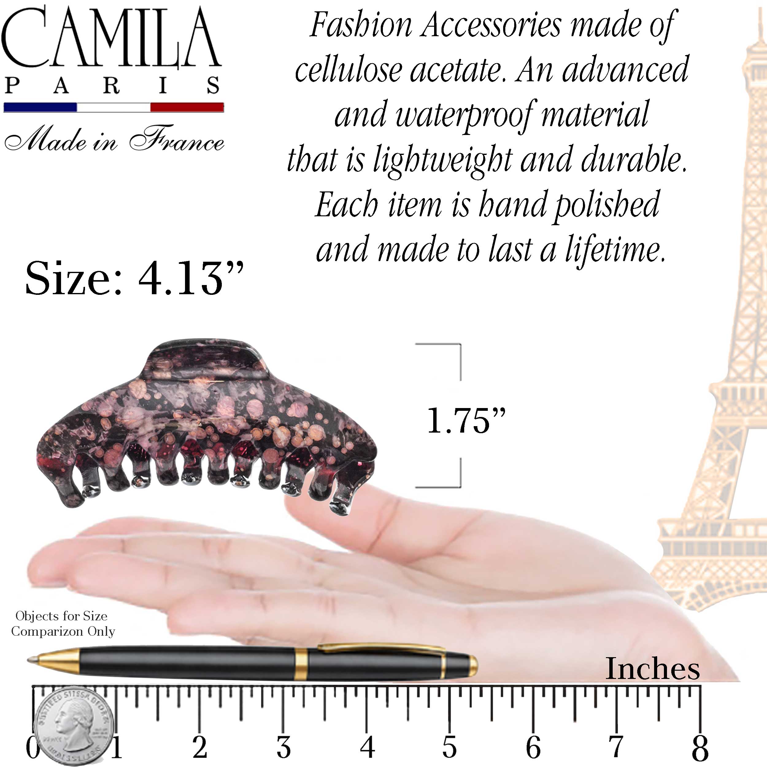 Hand Painted Hair Clip - Pétale