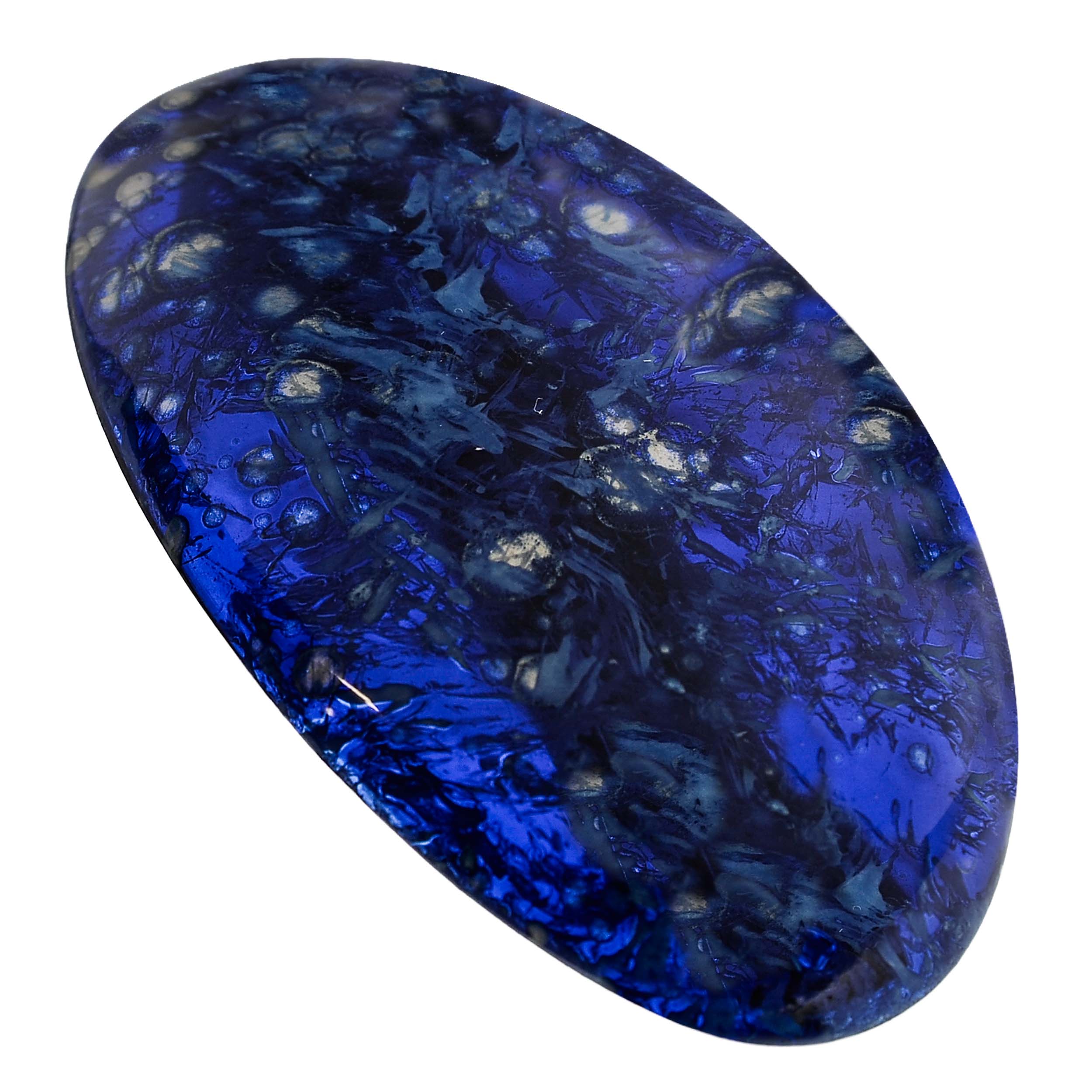 Hand Painted Rubberized Grip Oval Barrette - Émilie
