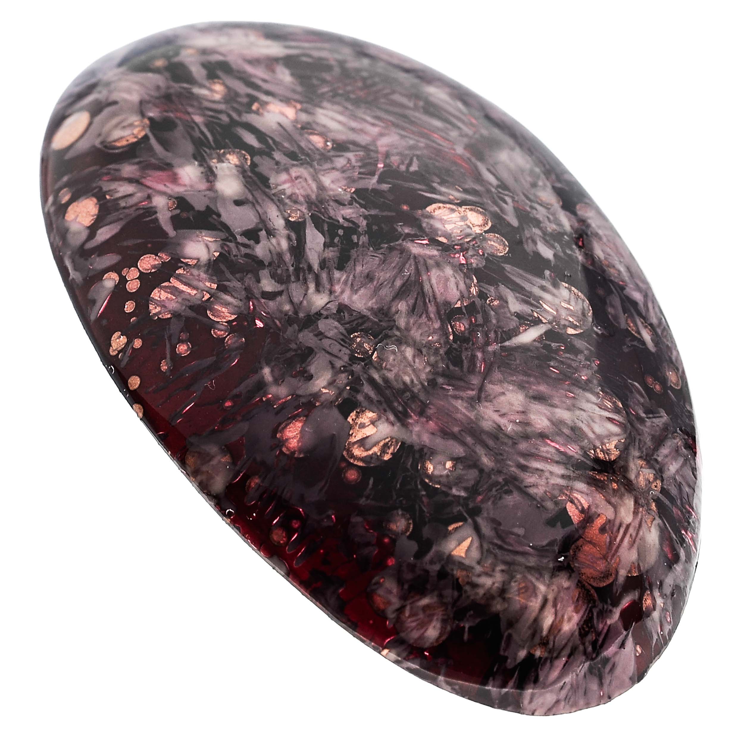 Hand Painted Rubberized Grip Oval Barrette - Émilie