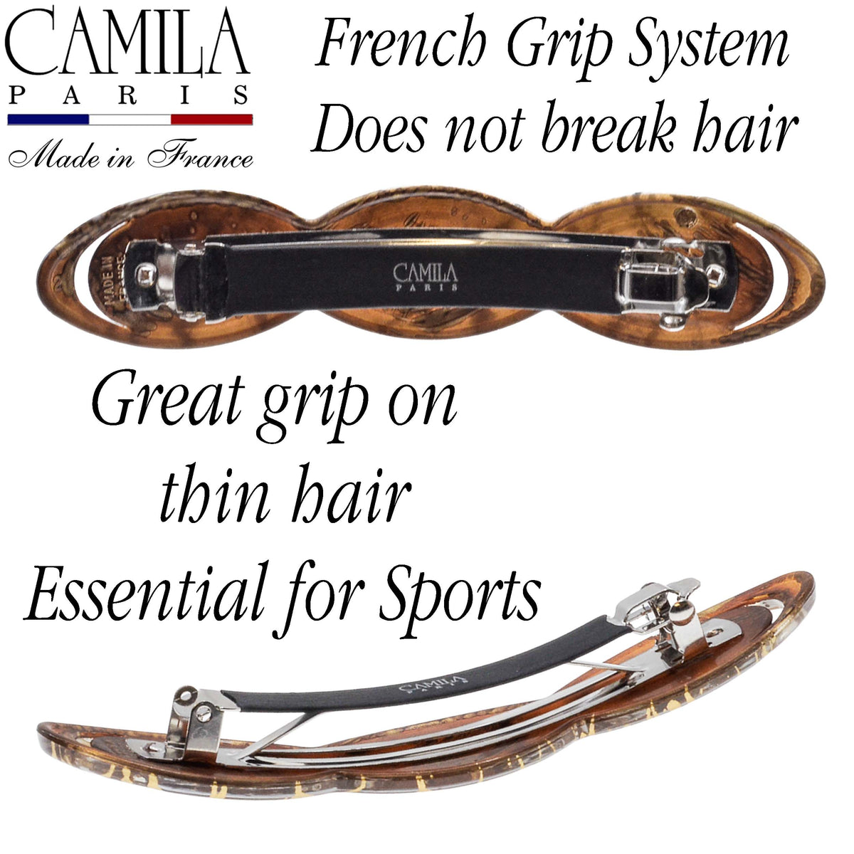 Hand Painted Rubberized Grip Barrette - Ruban