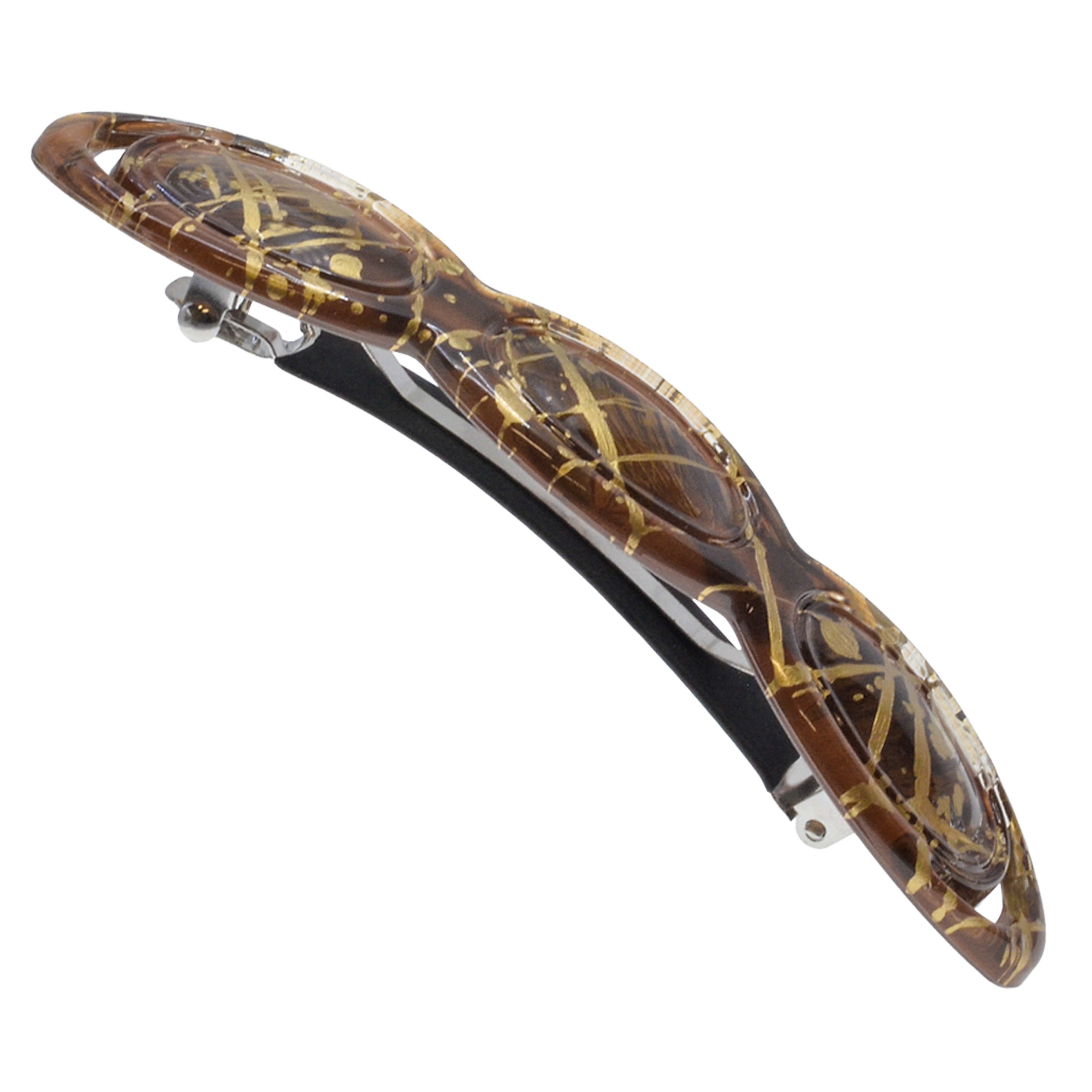 Hand Painted Rubberized Grip Barrette - Ruban