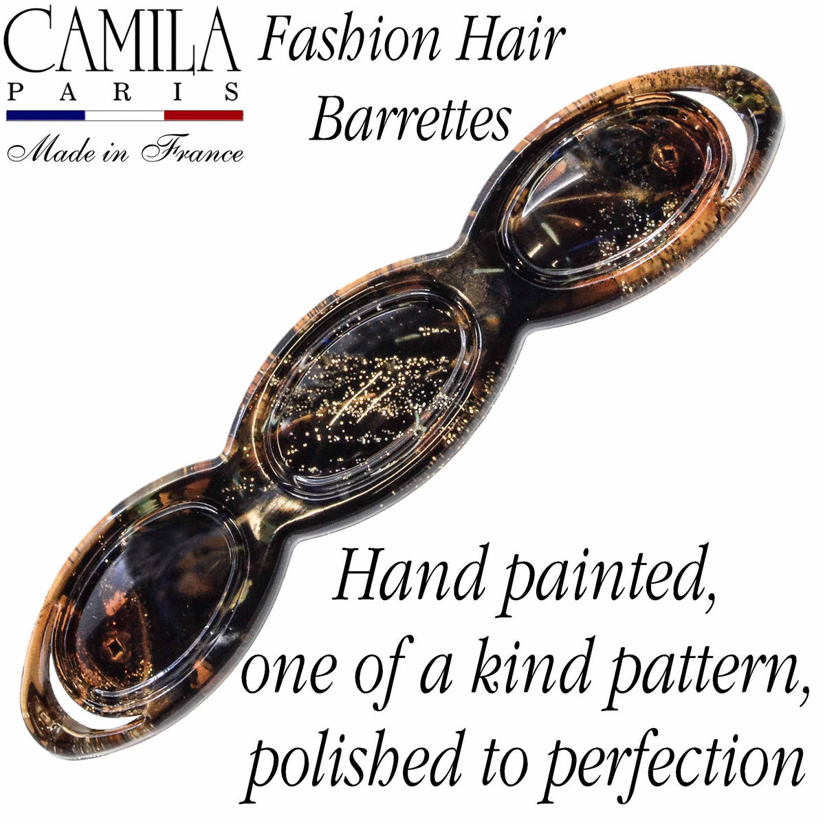 Hand Painted Rubberized Grip Barrette - Ruban