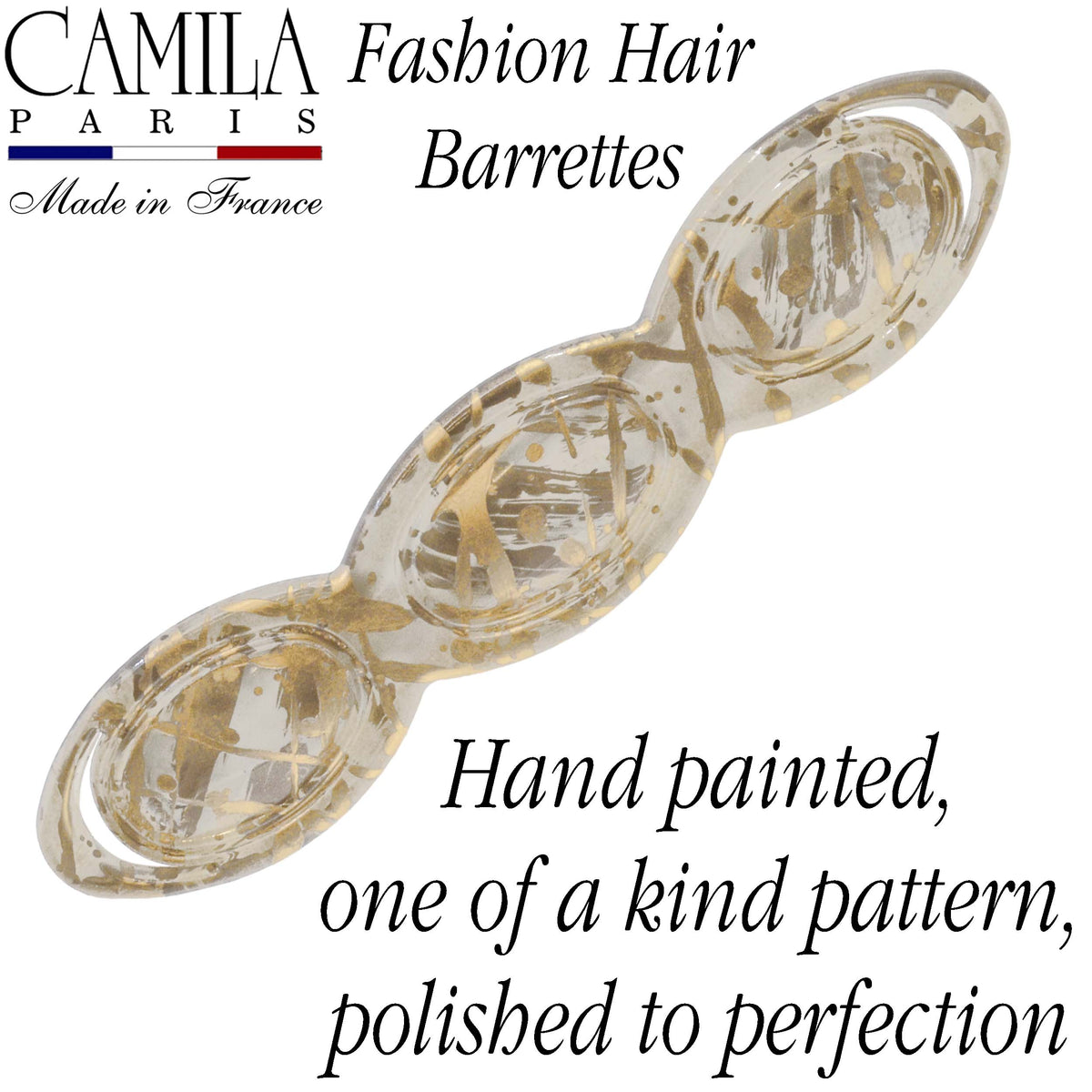 Hand Painted Rubberized Grip Barrette - Ruban