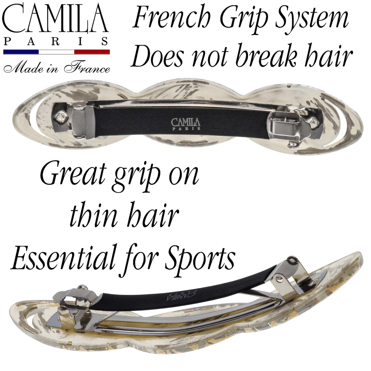 Hand Painted Rubberized Grip Barrette - Ruban