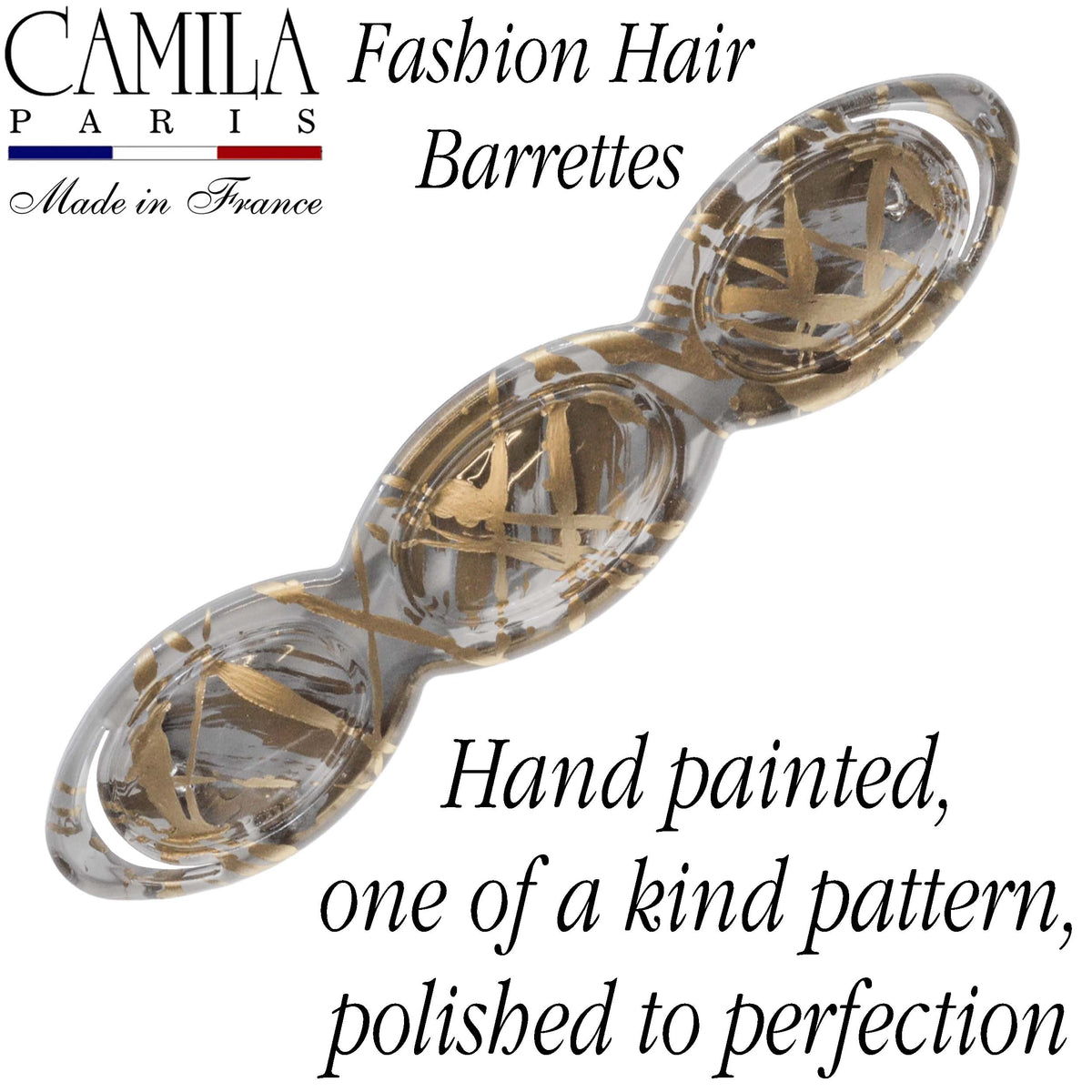 Hand Painted Rubberized Grip Barrette - Ruban