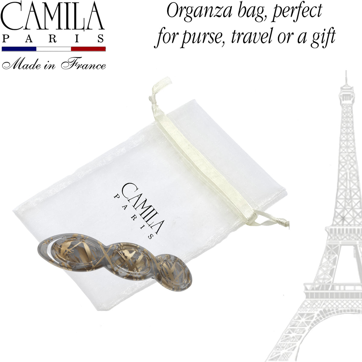 Hand Painted Rubberized Grip Barrette - Ruban