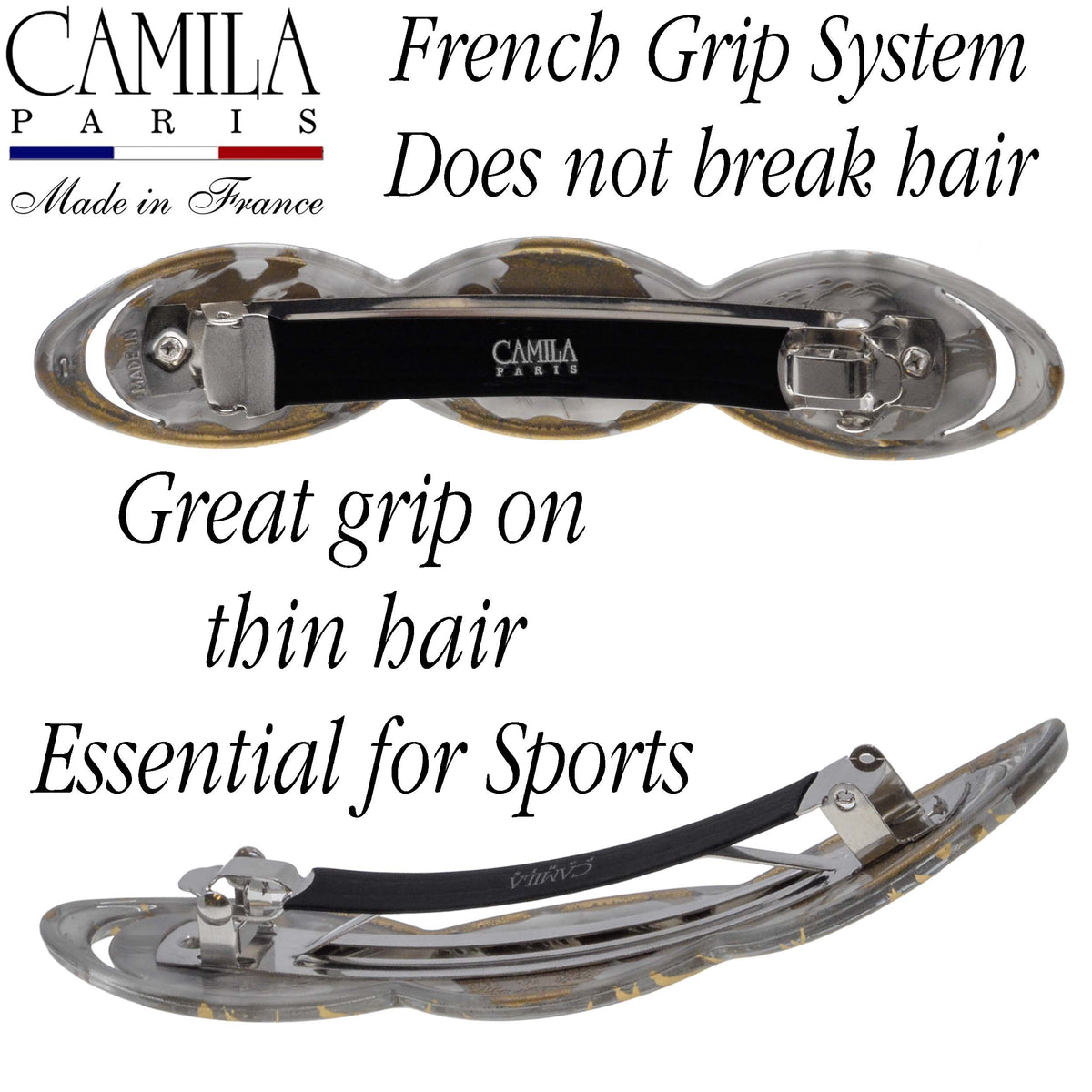Hand Painted Rubberized Grip Barrette - Ruban