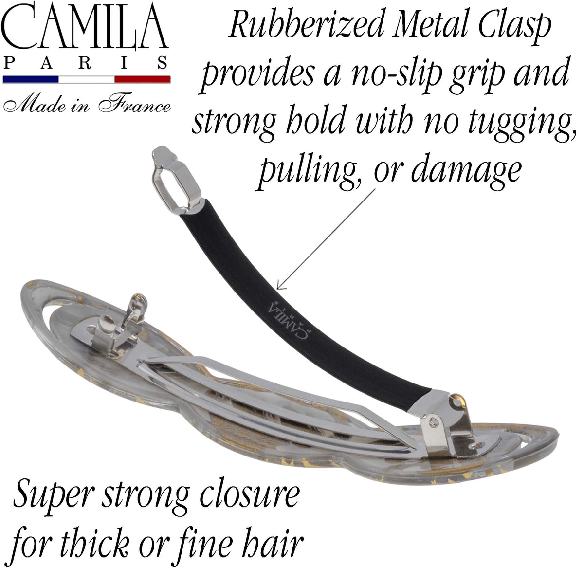 Hand Painted Rubberized Grip Barrette - Ruban