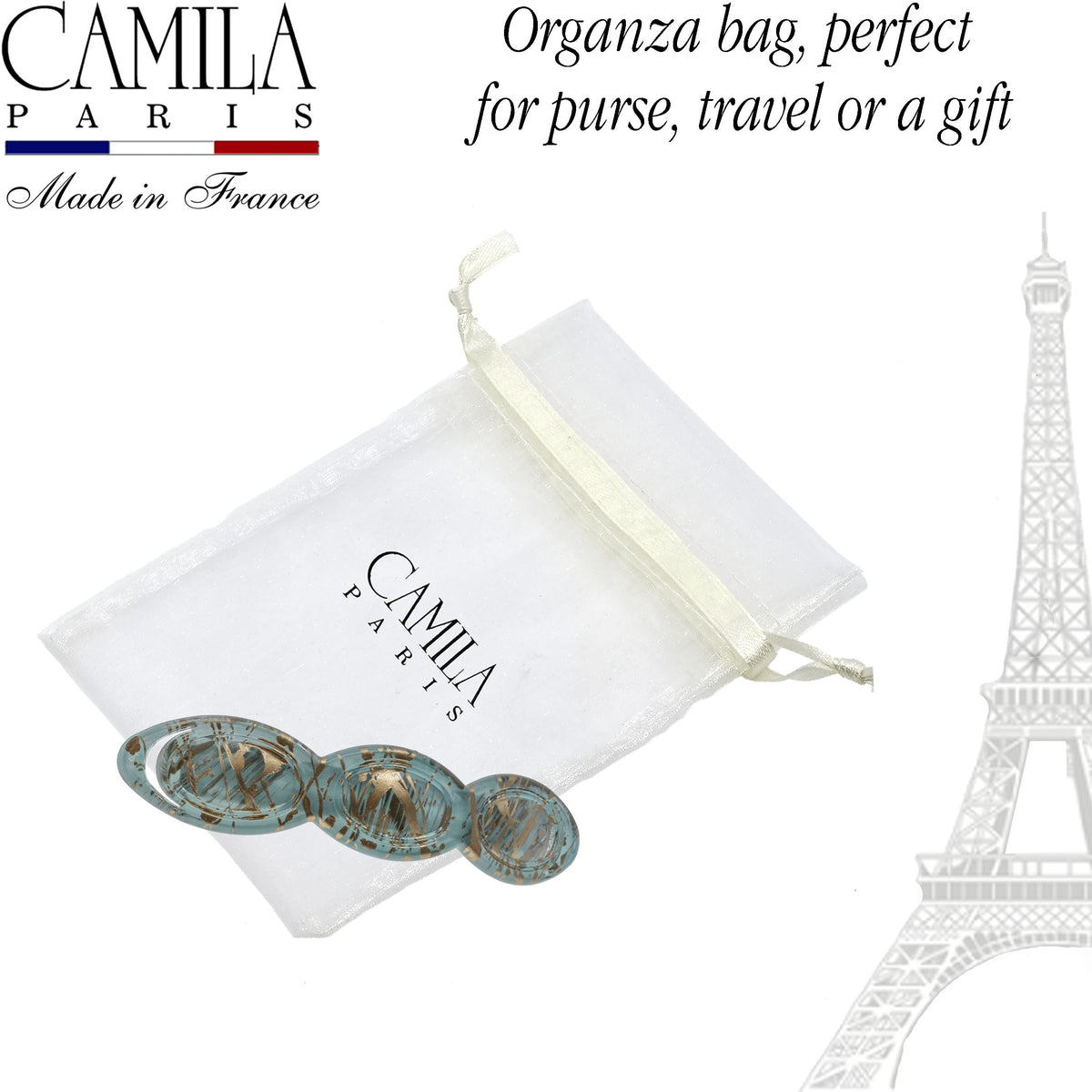 Hand Painted Rubberized Grip Barrette - Ruban