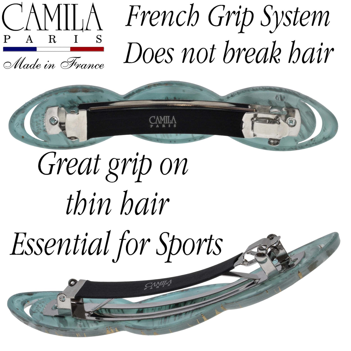 Hand Painted Rubberized Grip Barrette - Ruban