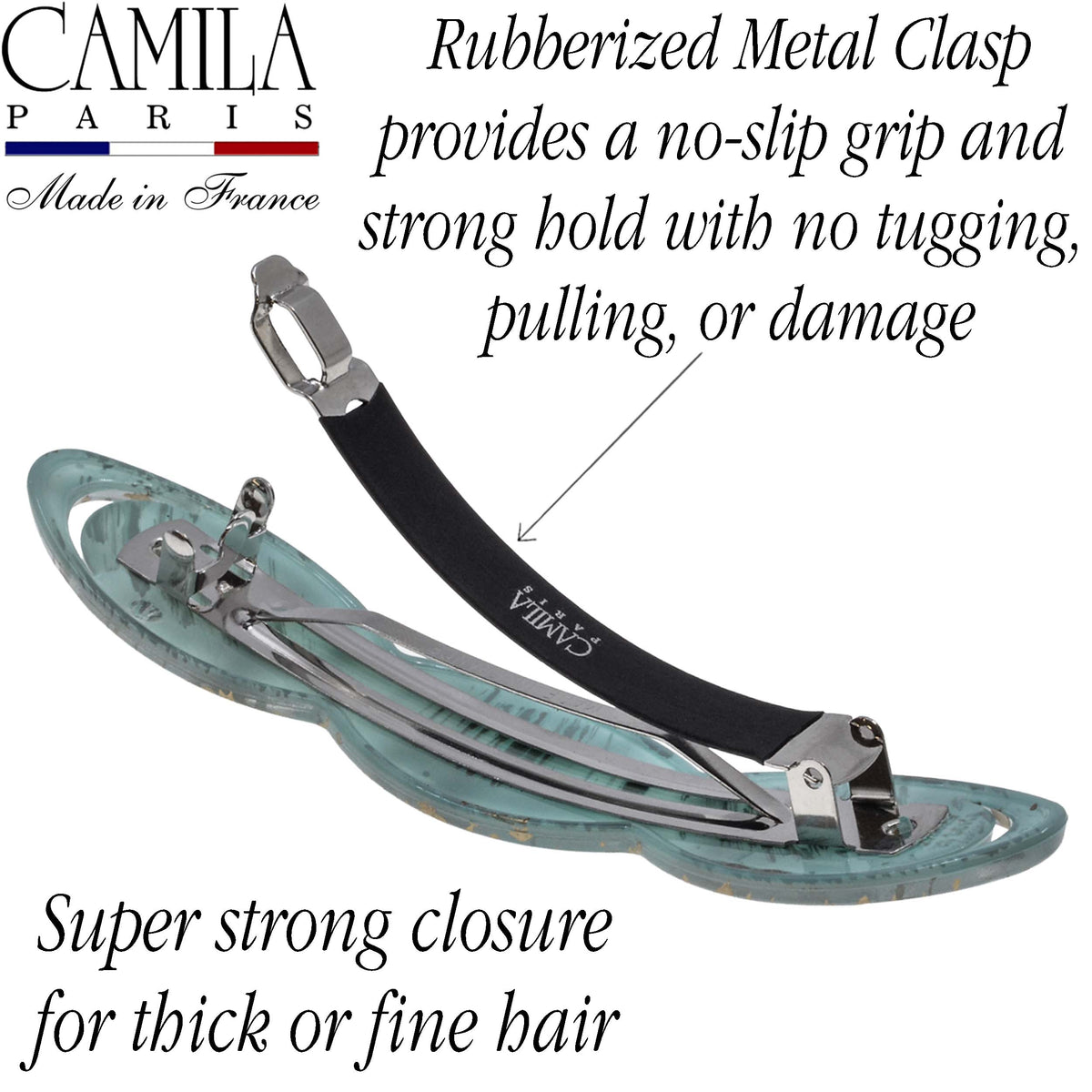 Hand Painted Rubberized Grip Barrette - Ruban