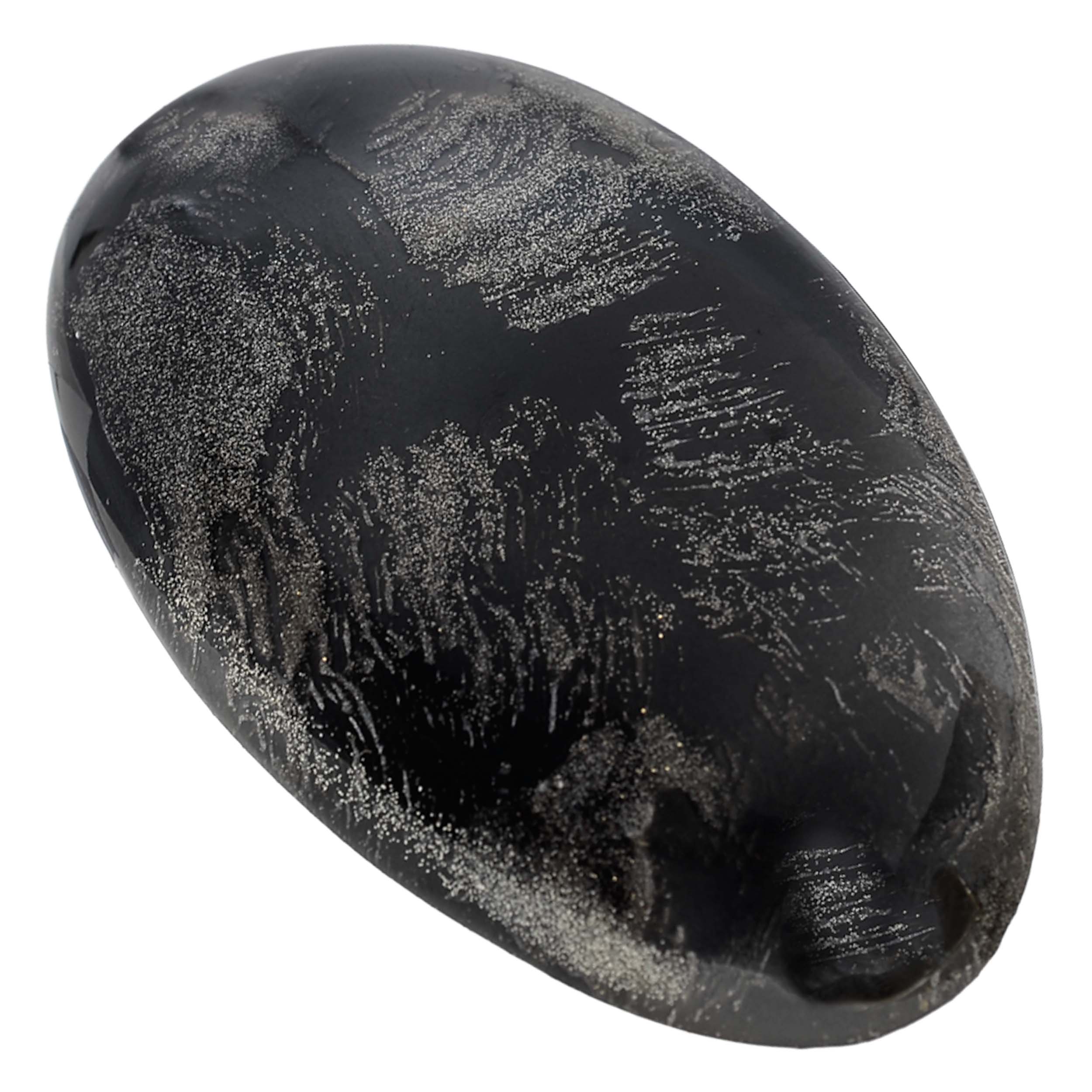 Hand Painted Rubberized Grip Oval Barrette - Émilie