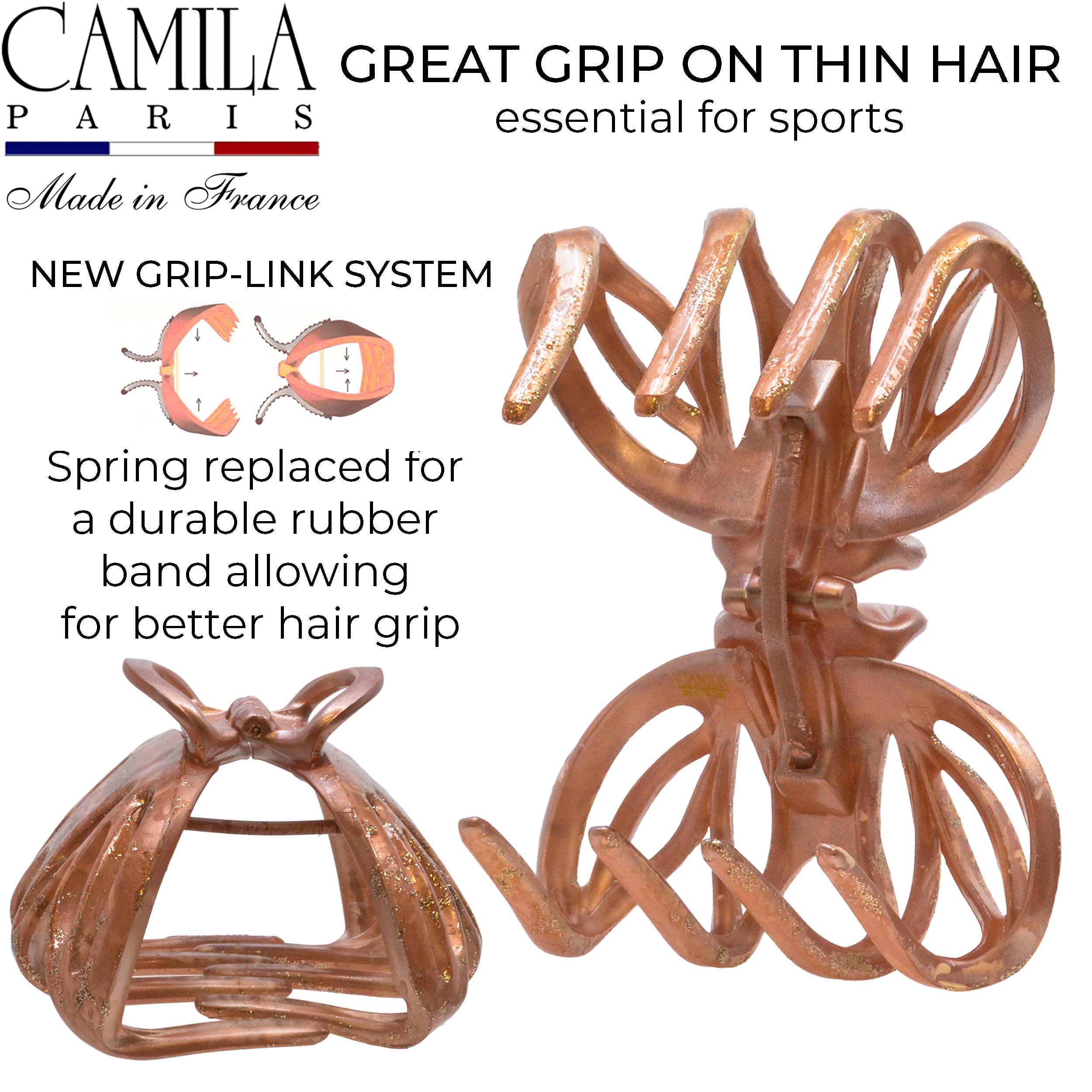 Hand Painted Grip Link Volume Hair Clip - Grenouille