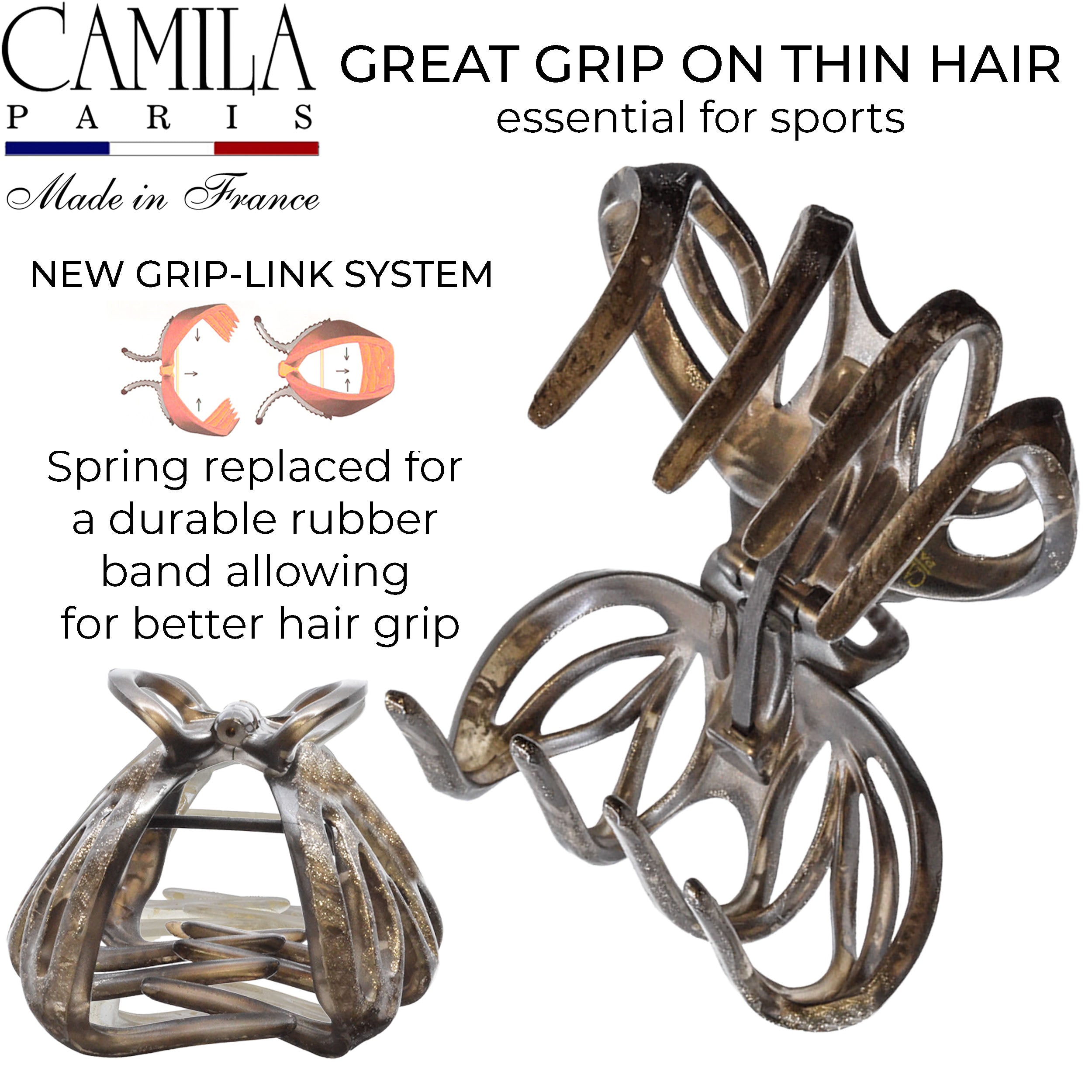 Hand Painted Grip Link Volume Hair Clip - Grenouille
