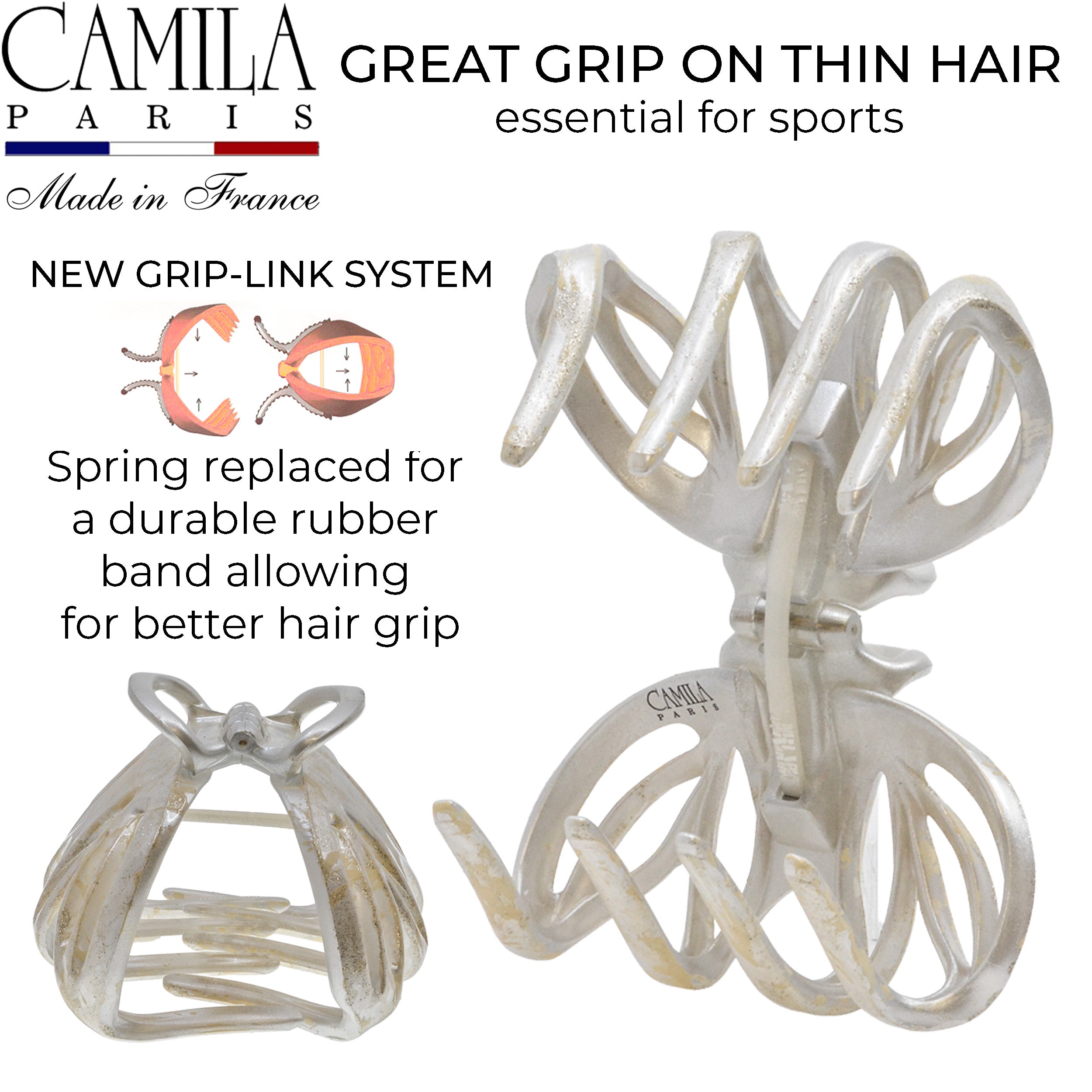 Hand Painted Grip Link Volume Hair Clip - Grenouille