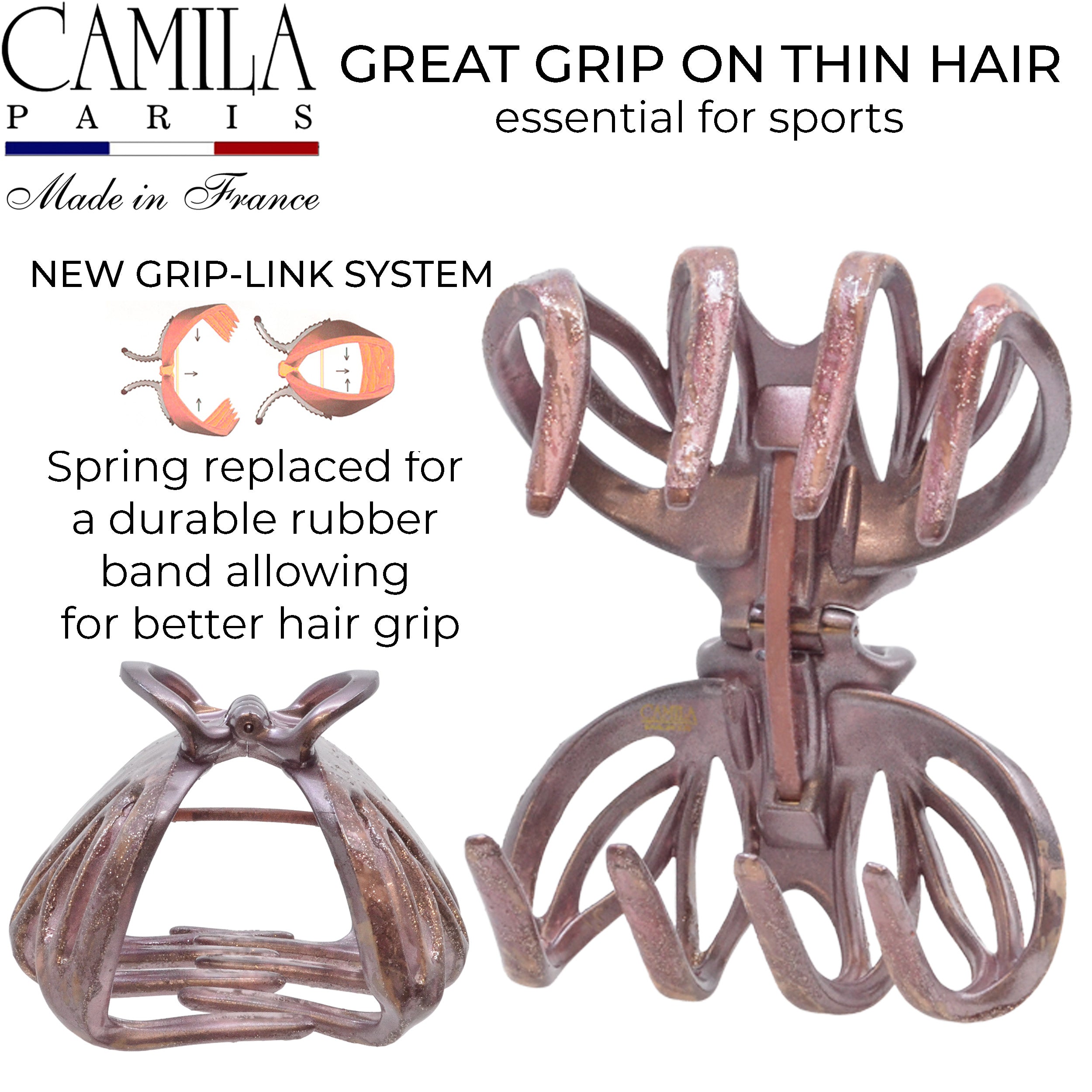 Hand Painted Grip Link Volume Hair Clip - Grenouille